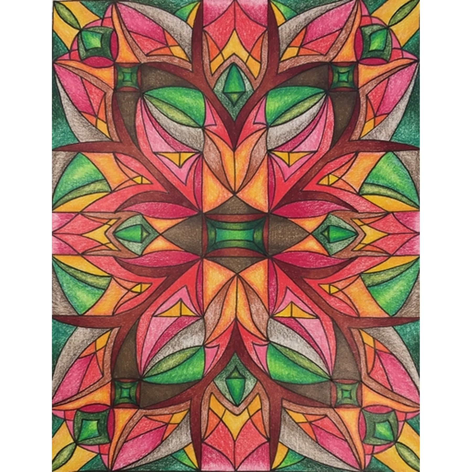 Peony, rug hooking pattern