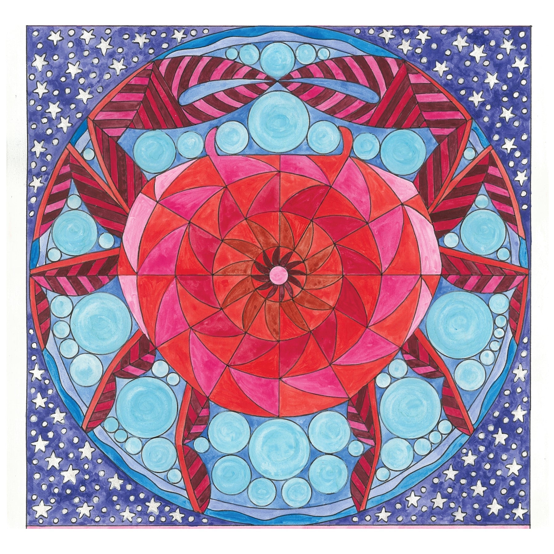 Cancer, rug hooking pattern