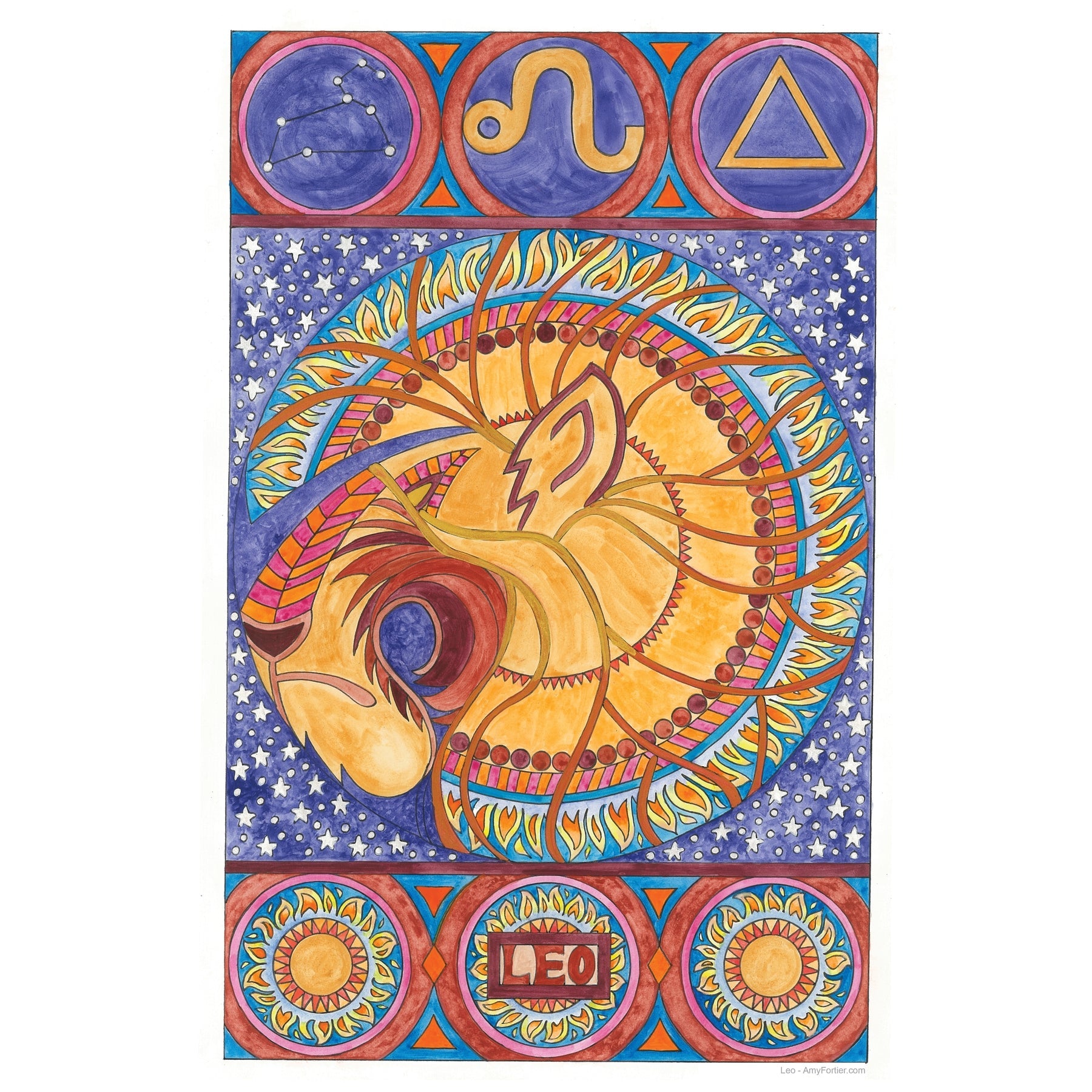 Leo, rug hooking pattern