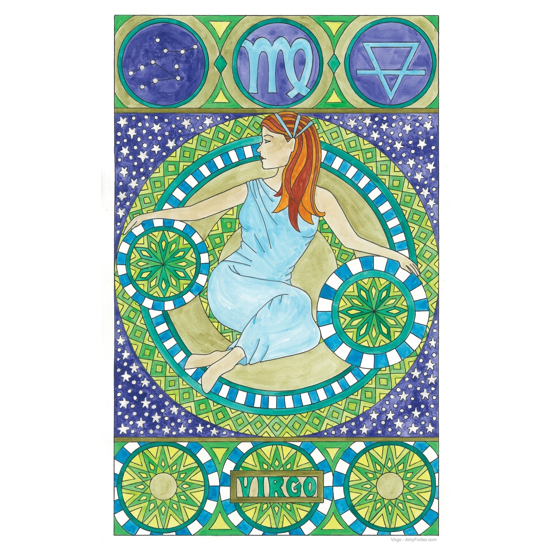 Virgo, rug hooking pattern