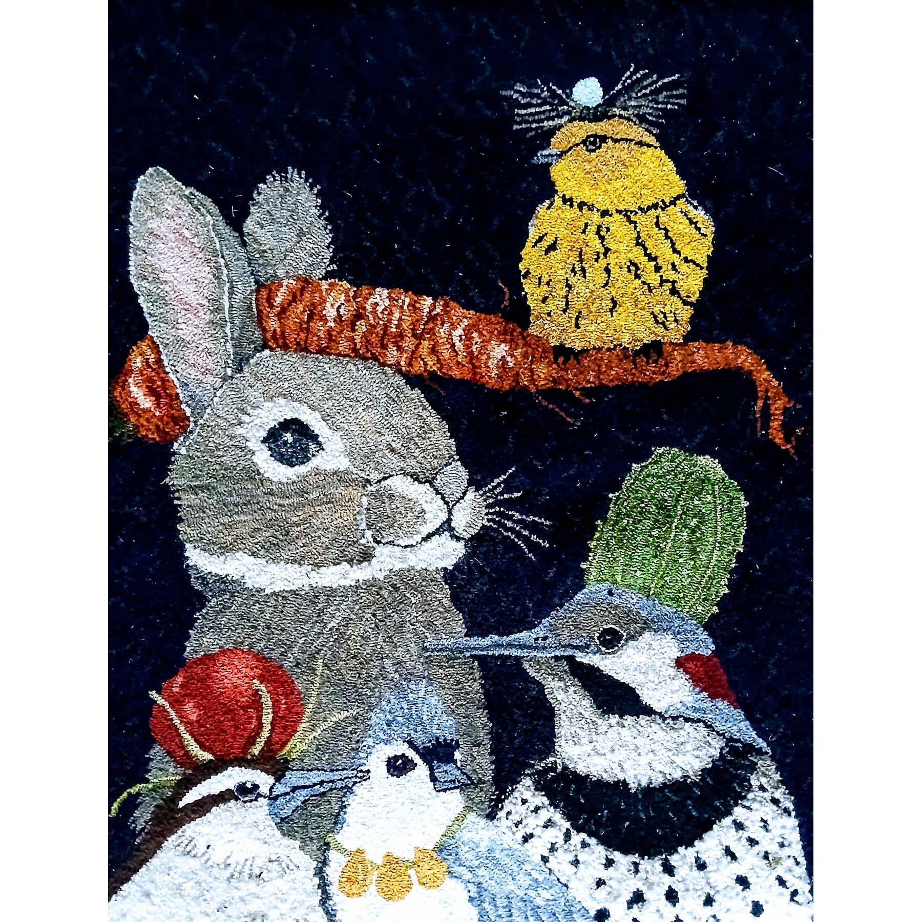 Harvest Party, rug hooked by Tricia Miller