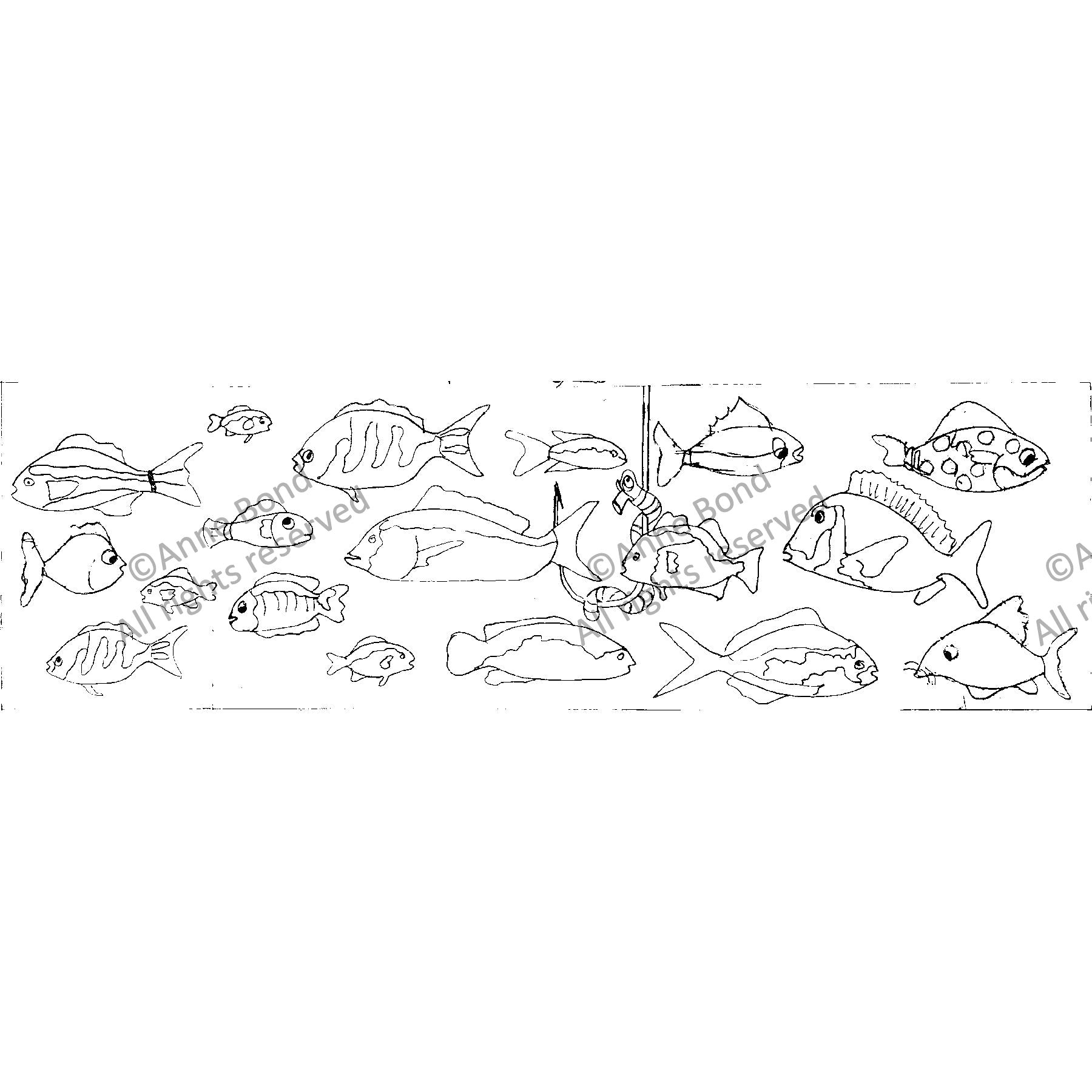 Who's Got the Bait, rug hooking pattern