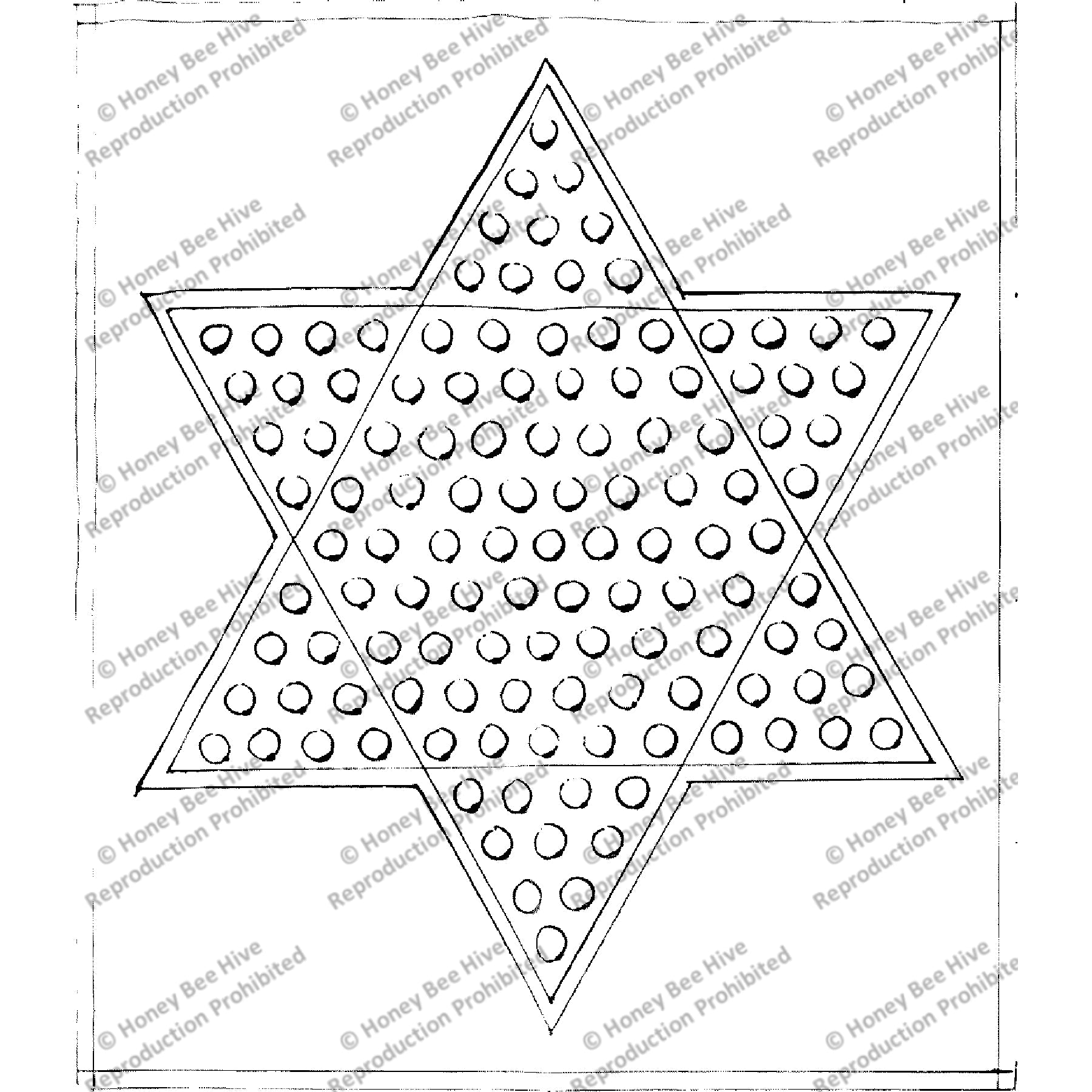 Chinese Checkers, rug hooking pattern