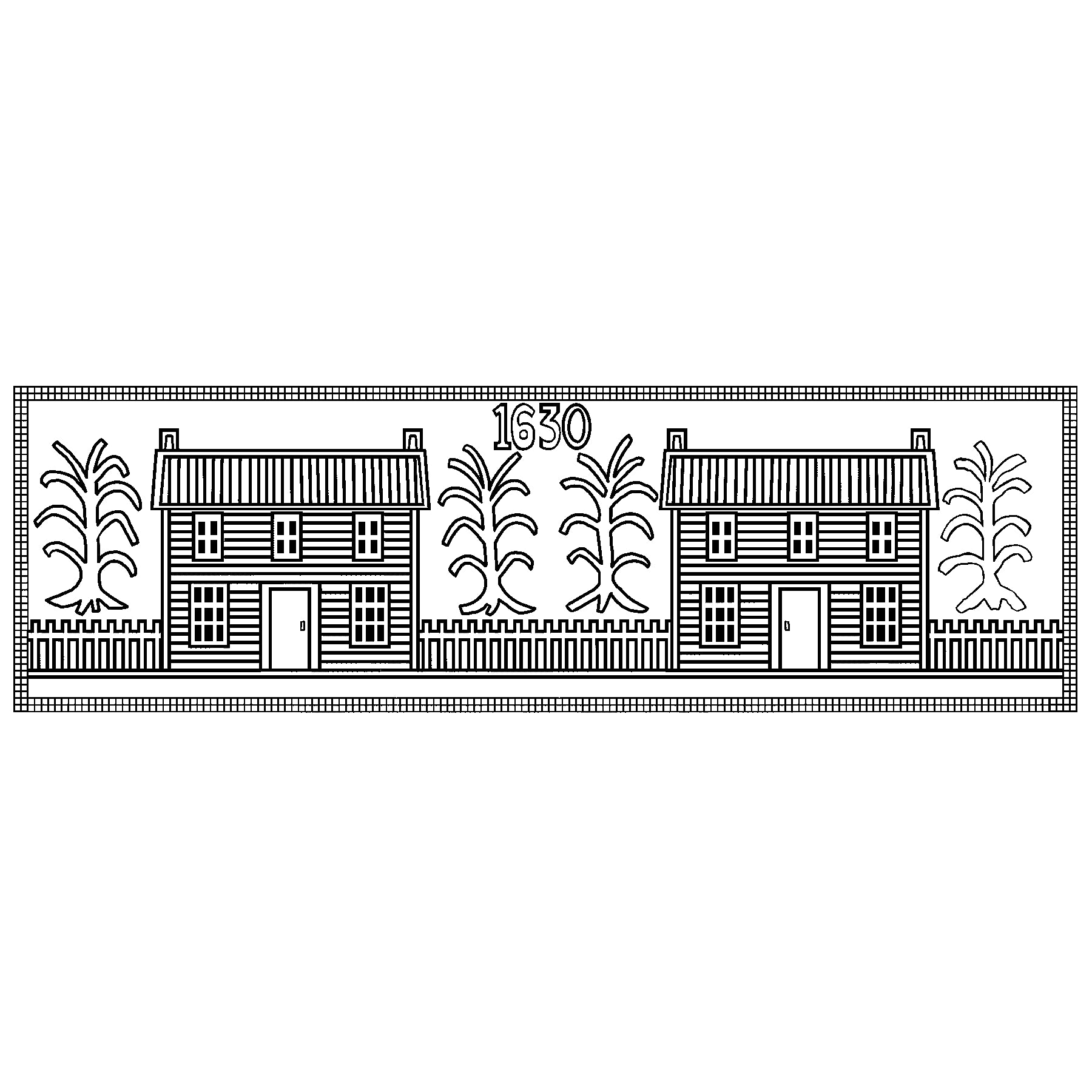 Quincy Street 1630, rug hooking pattern