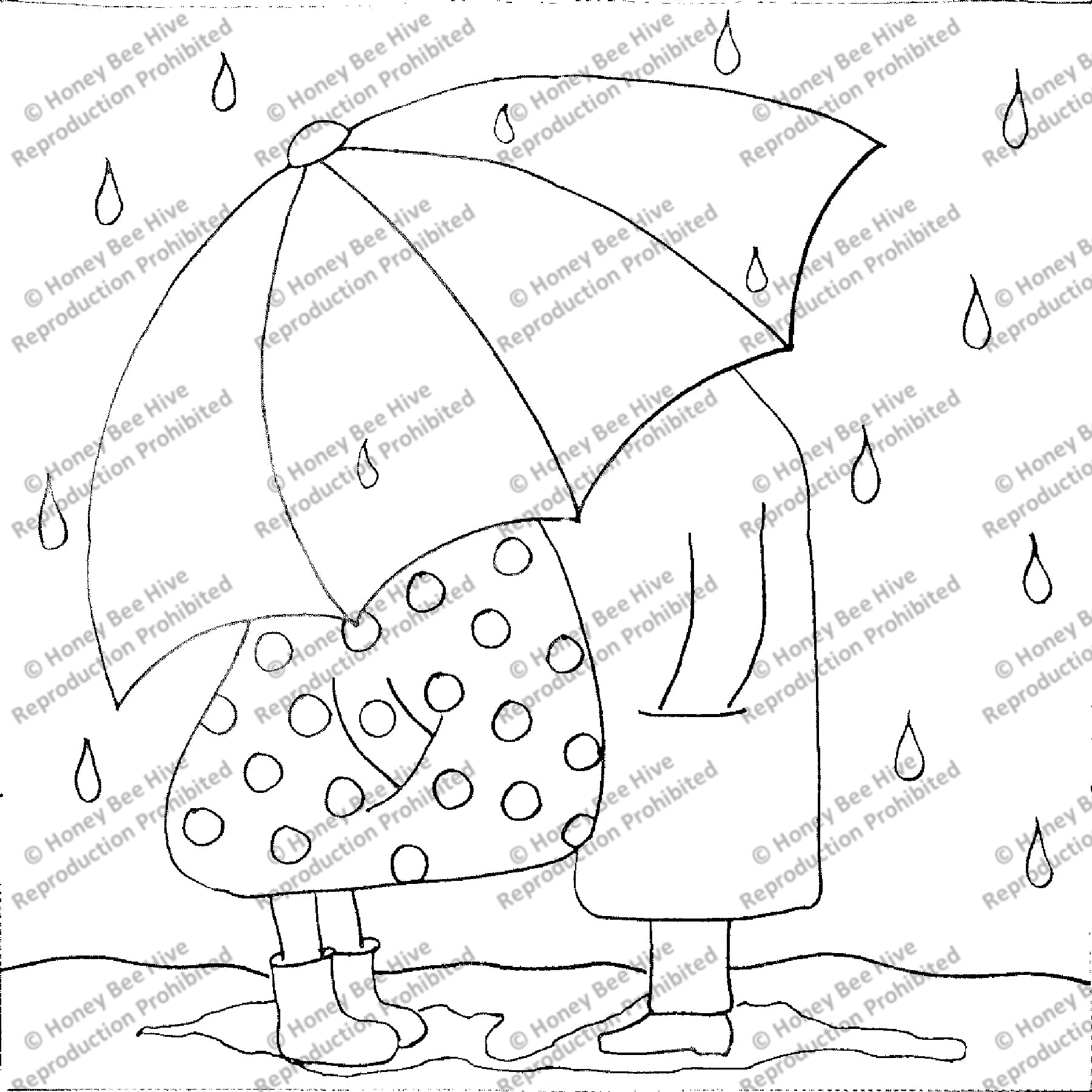 Raindrops on Ewe, rug hooking pattern