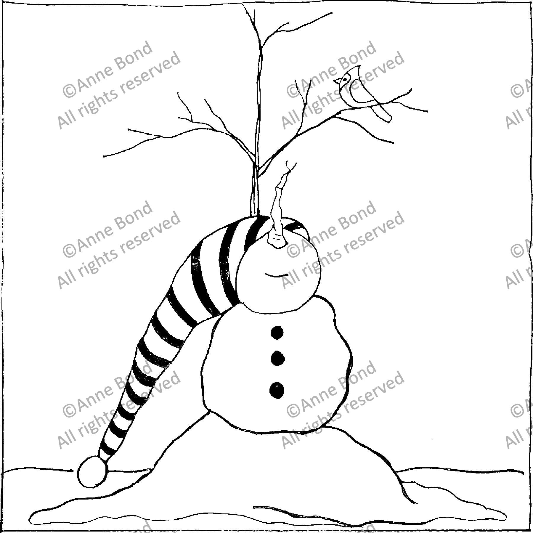 Nice Snowing Ewe, rug hooking pattern