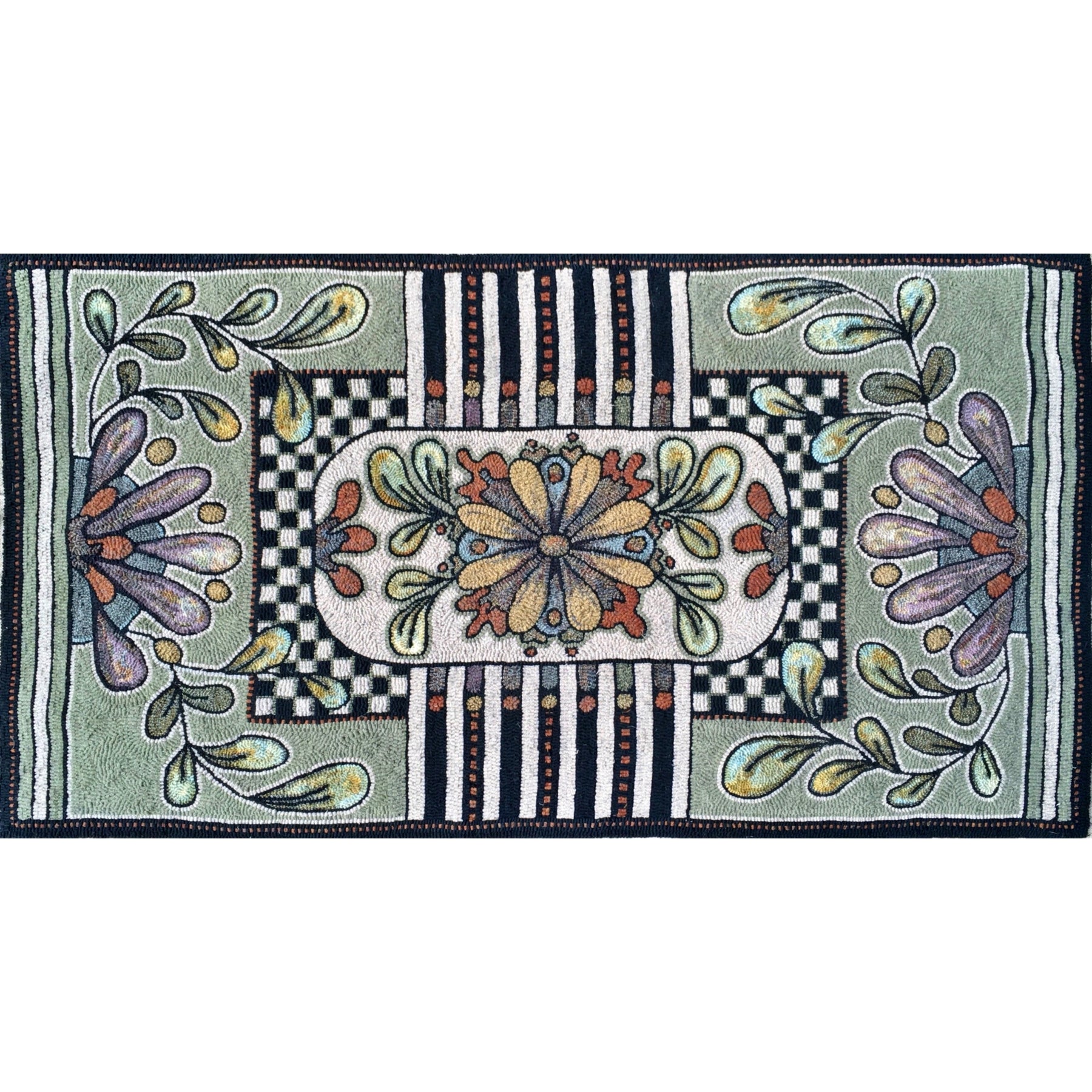 Scioto Station, rug hooked by Unknown