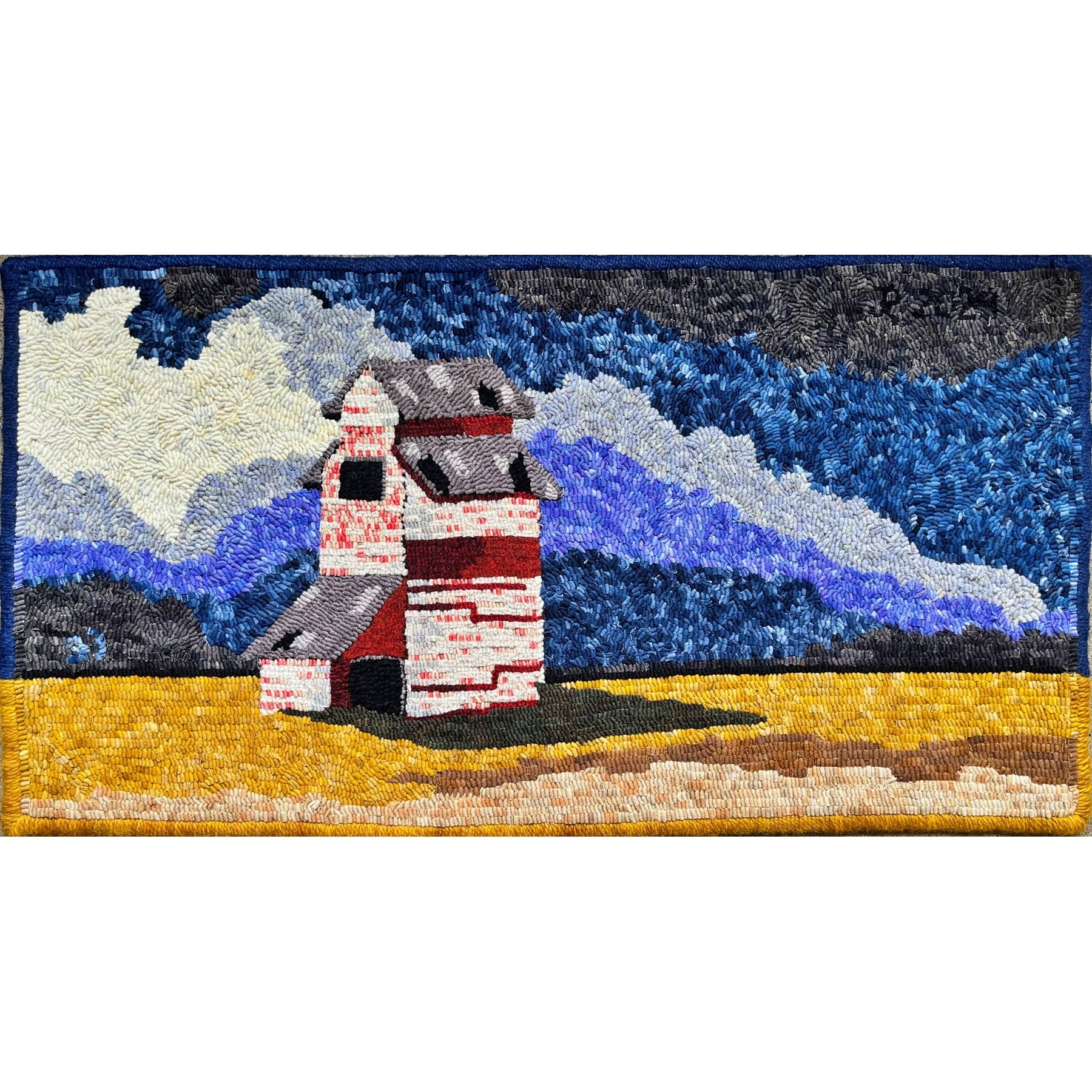 Prairie Sentinel, rug hooked by Jenifer Rudolph