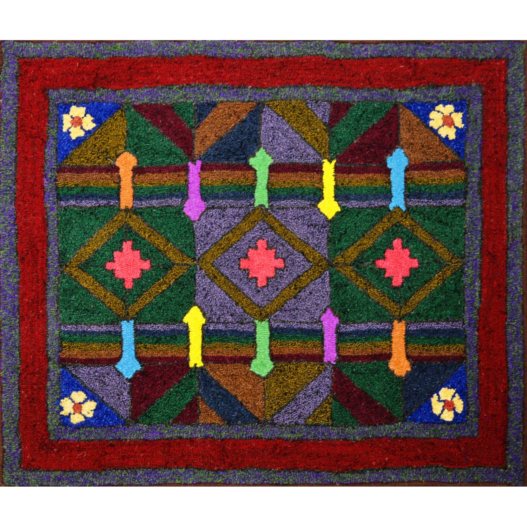 Herringbone Oriental, rug hooked by John Leonard