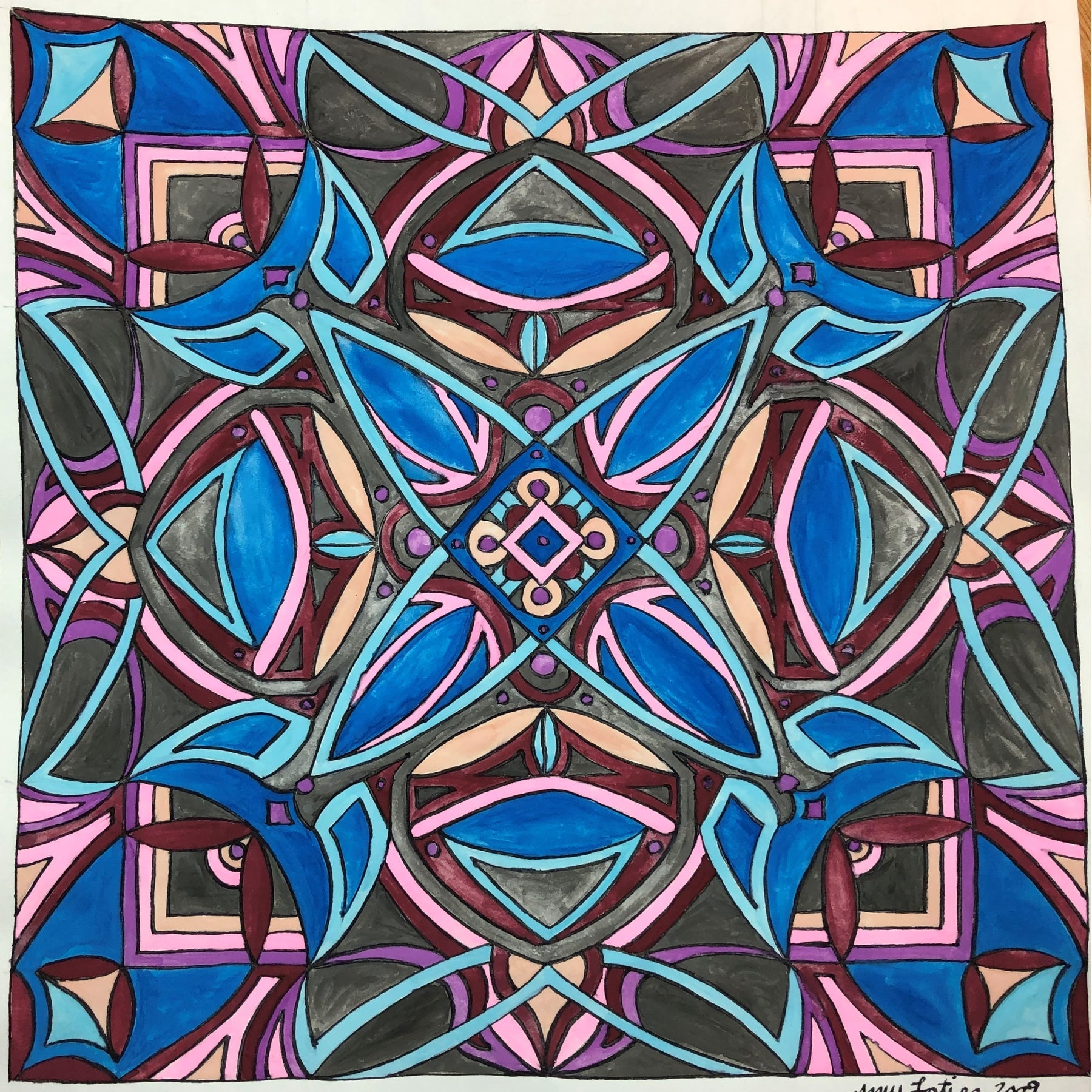 Porpoise, rug hooking pattern