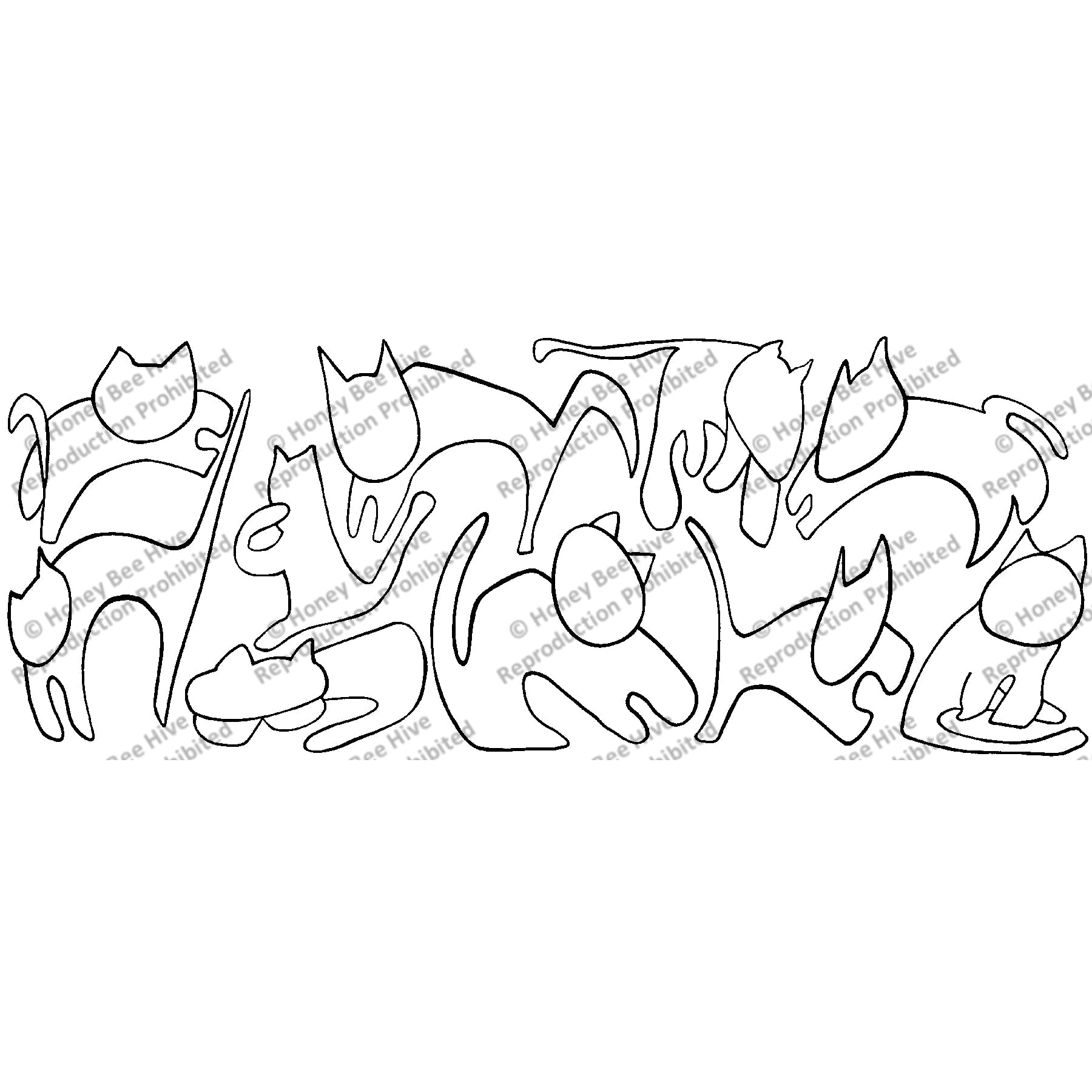 Madalena's Cats, rug hooking pattern