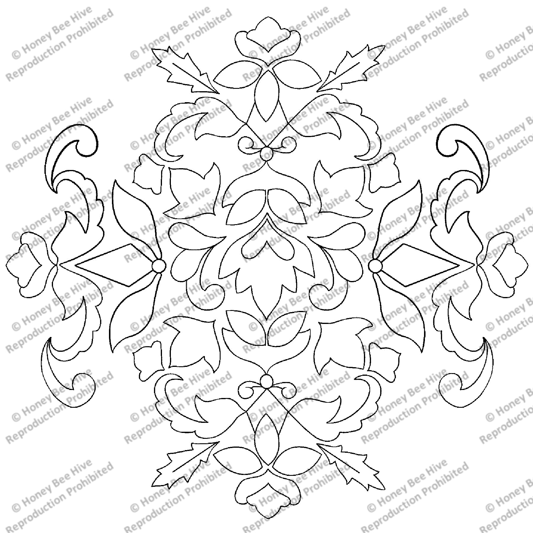 Fall Paisley - Large, rug hooking pattern