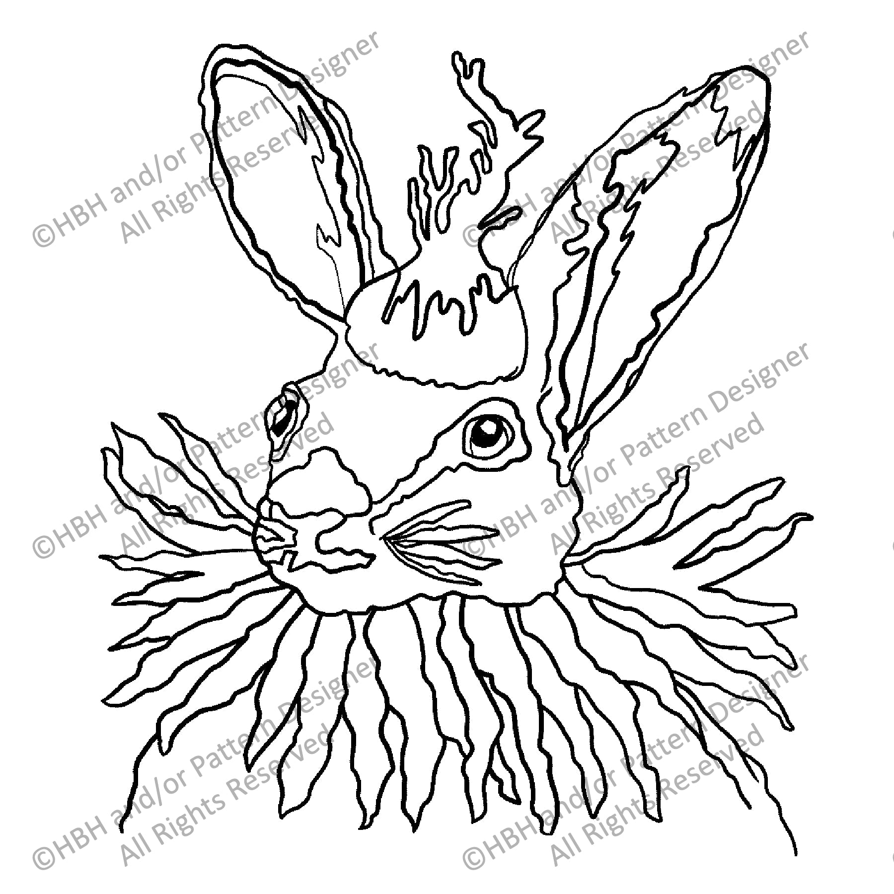 Garden Jester, rug hooking pattern