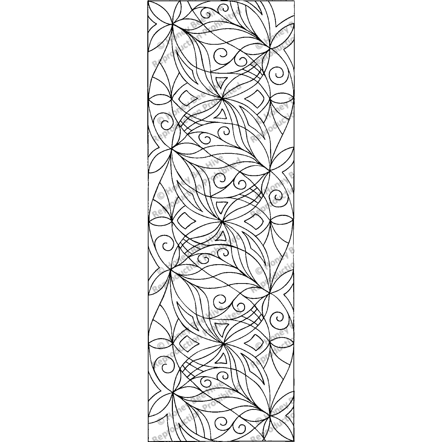 Ornate Runner - Large, rug hooking pattern