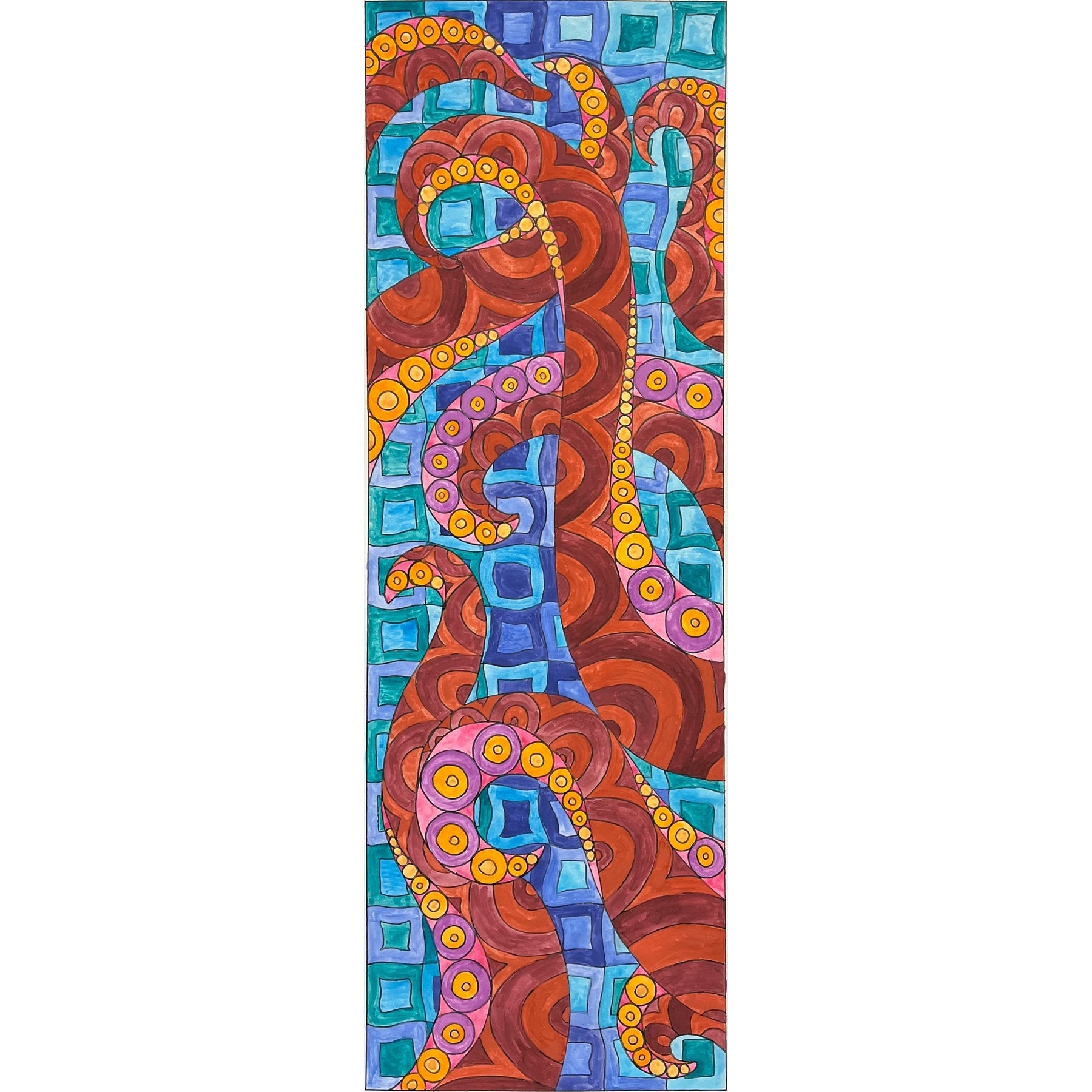 Tentacle Runner - Large, rug hooking pattern