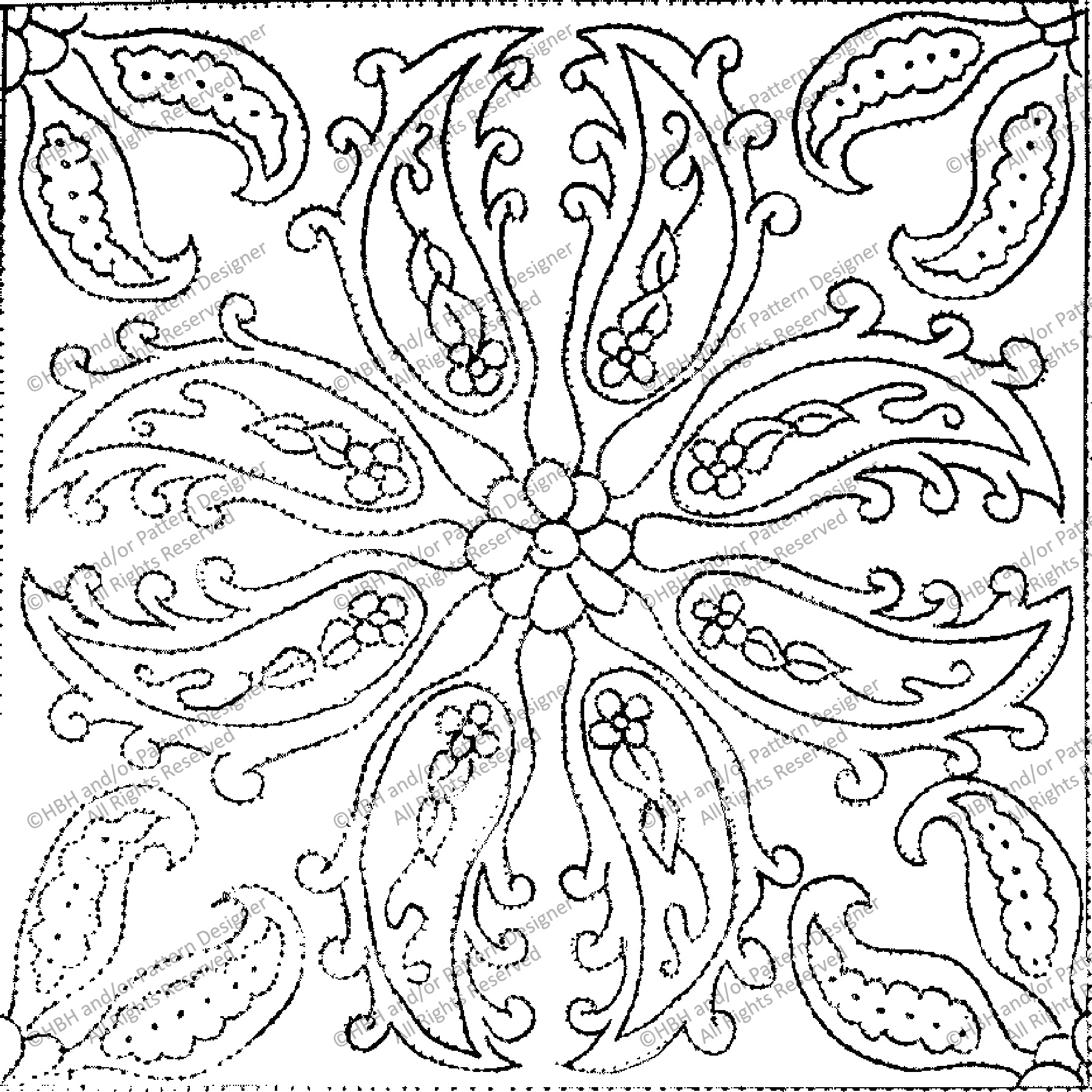 Boteh, rug hooking pattern