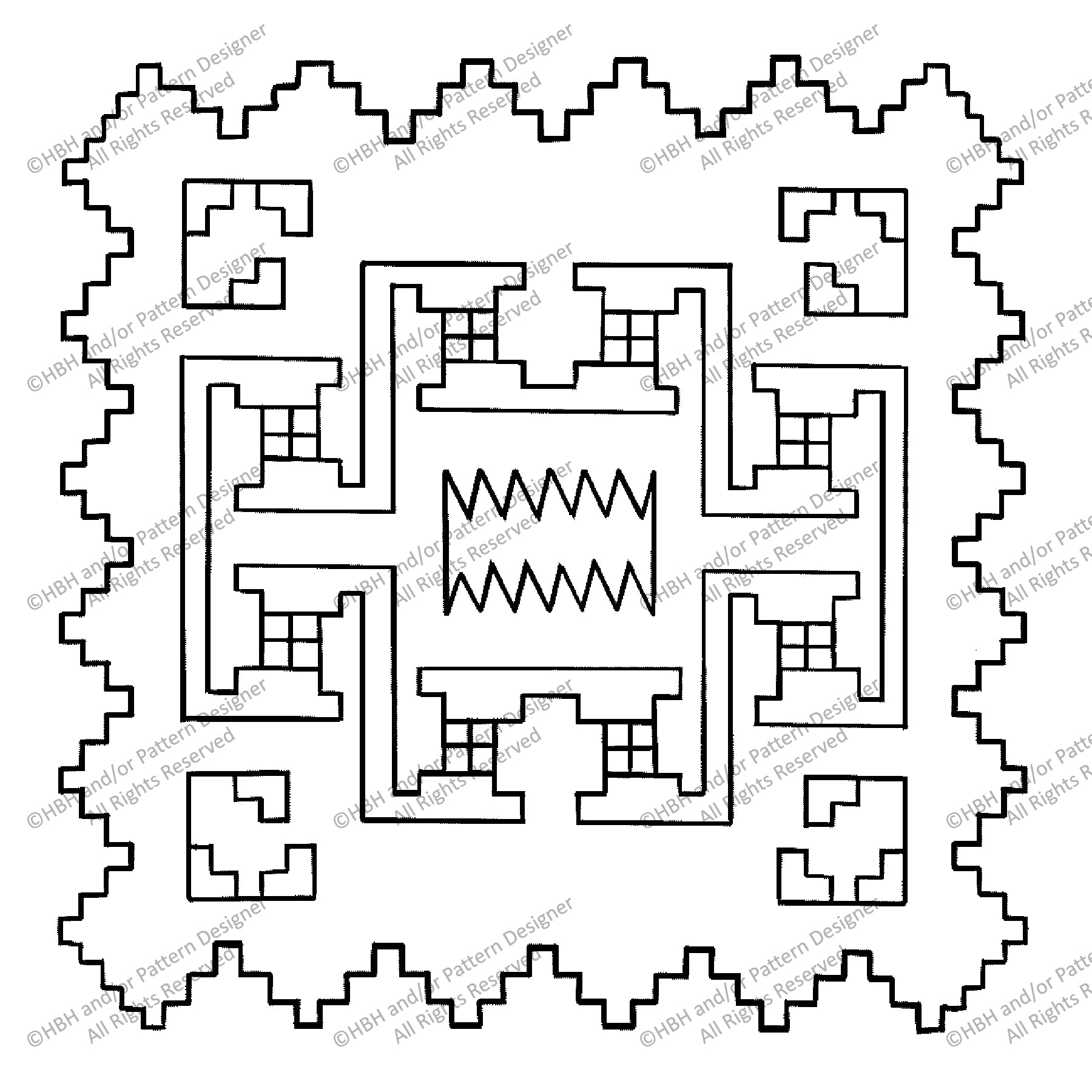 Hidden Spring, rug hooking pattern