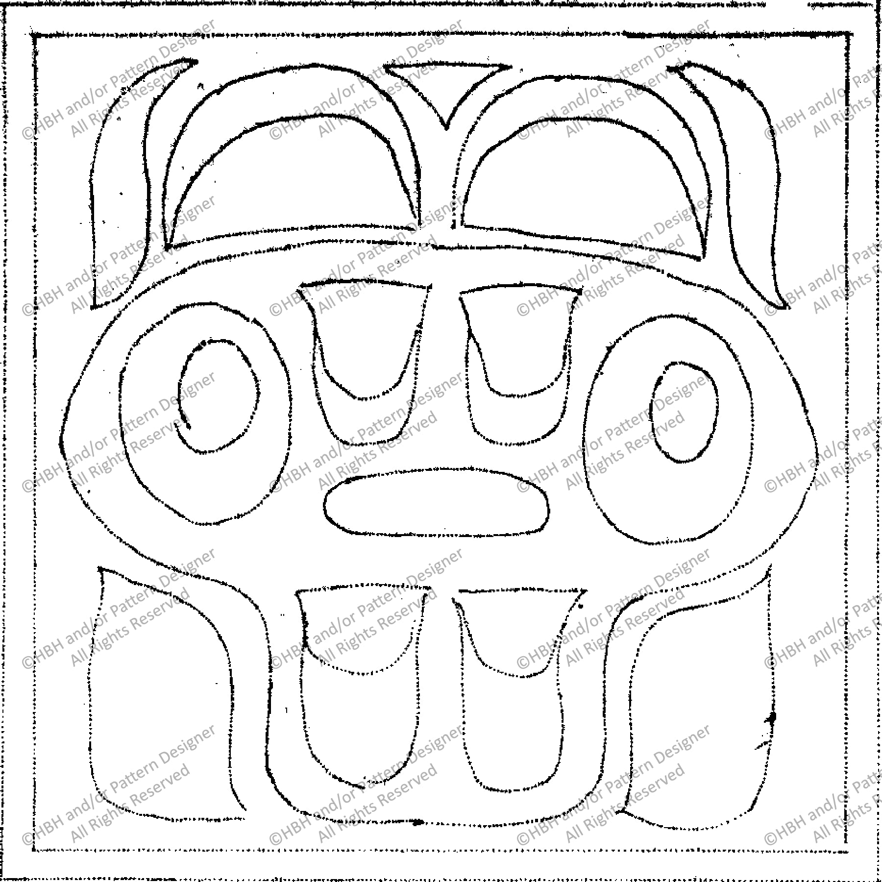 Tsimshian, rug hooking pattern