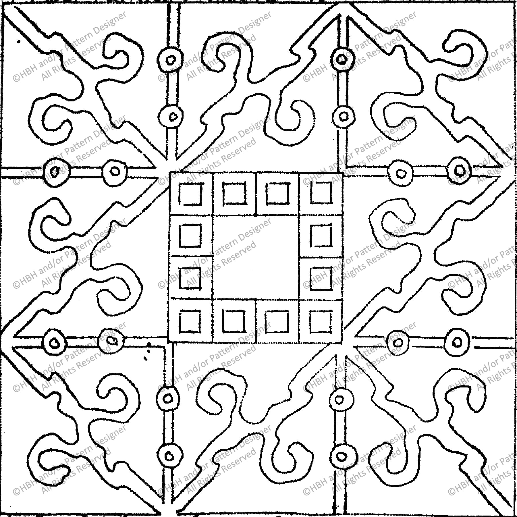 Turkish Tradition, rug hooking pattern