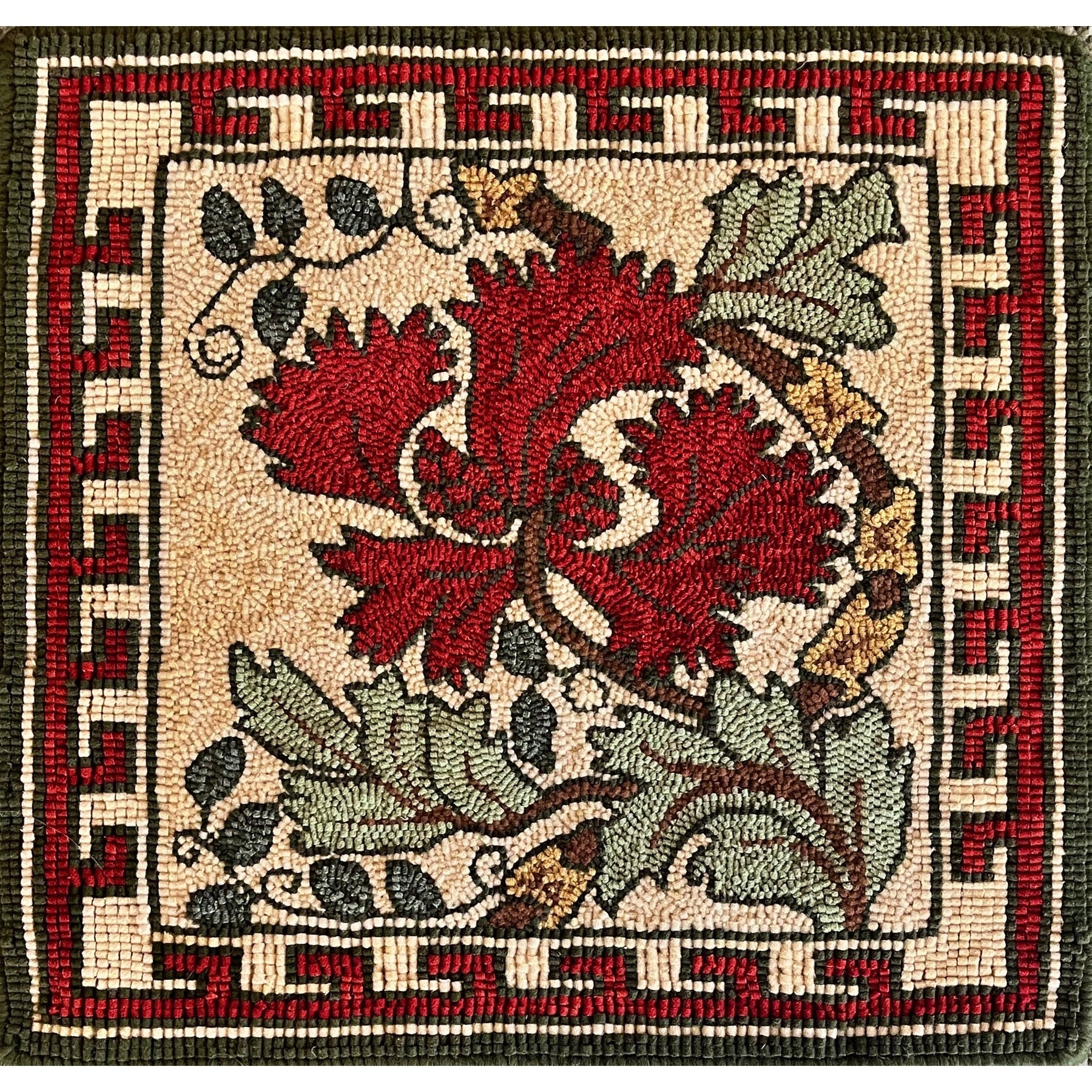 William Morris, rug hooked by Judith Vegso