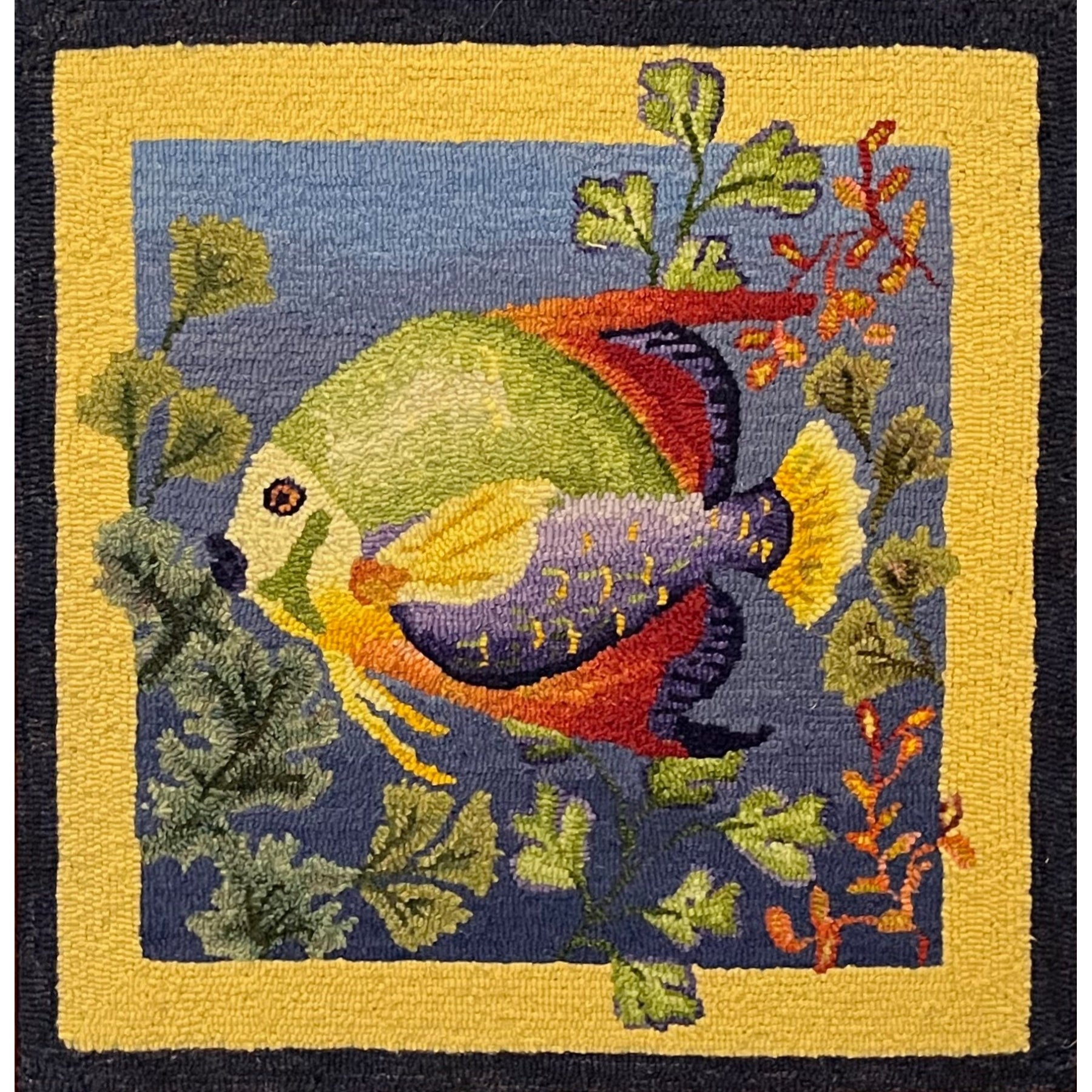 Coral Reef, rug hooked by Jane McGown Flynn