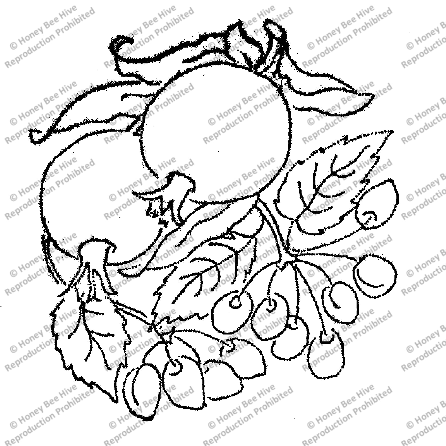 Cherries and Pomegranate, rug hooking pattern