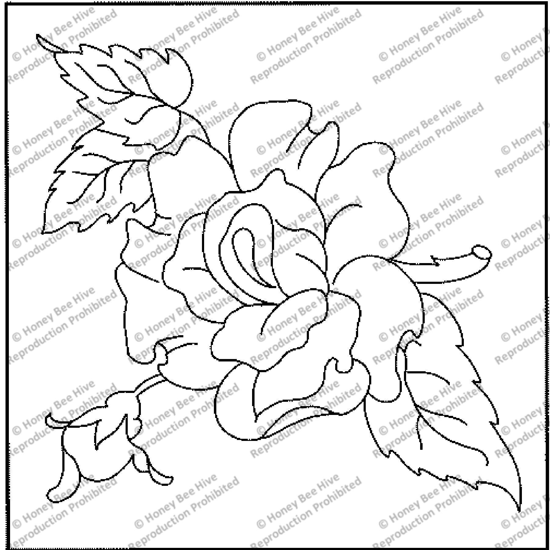 Realistic Rose, rug hooking pattern