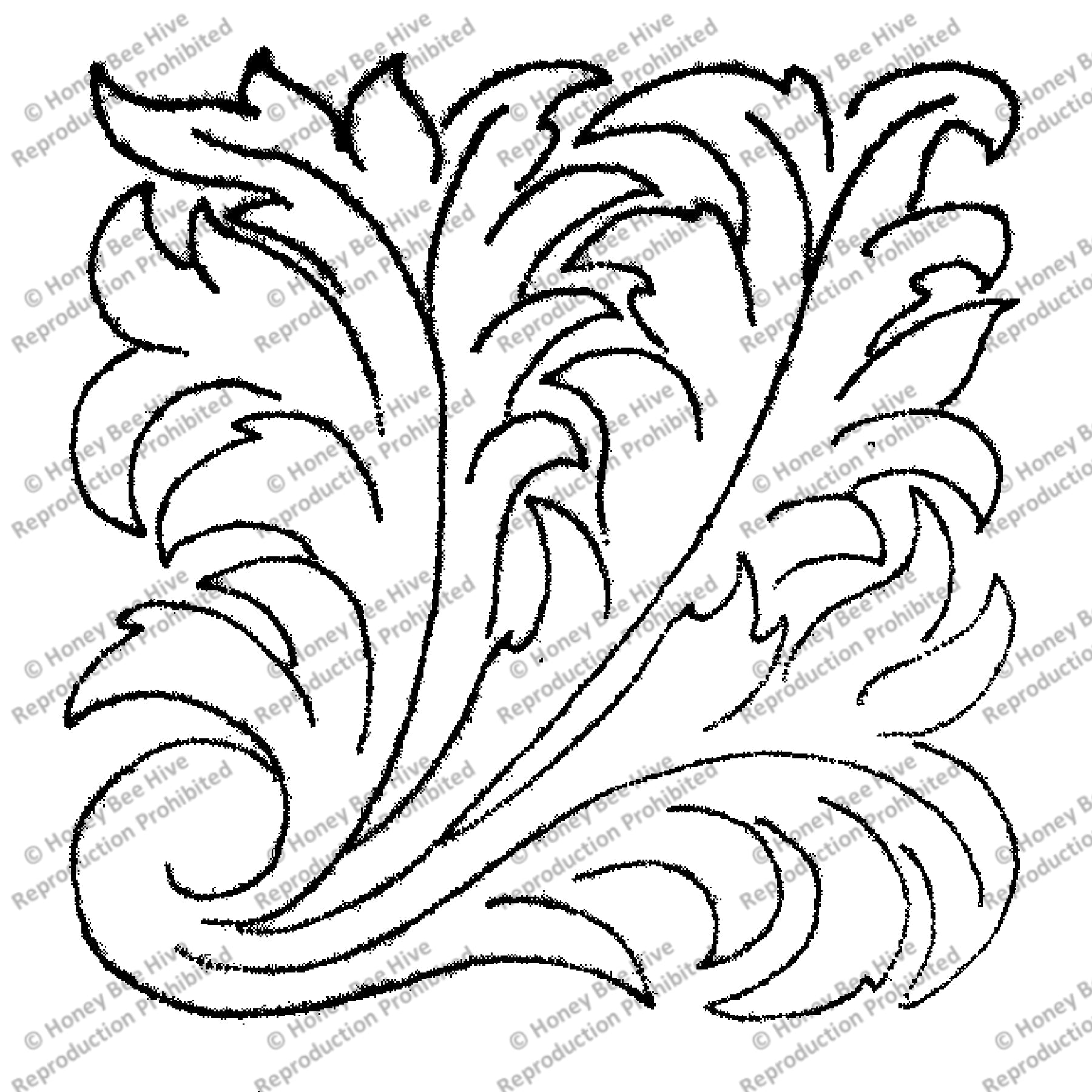 Painted Scroll, rug hooking pattern