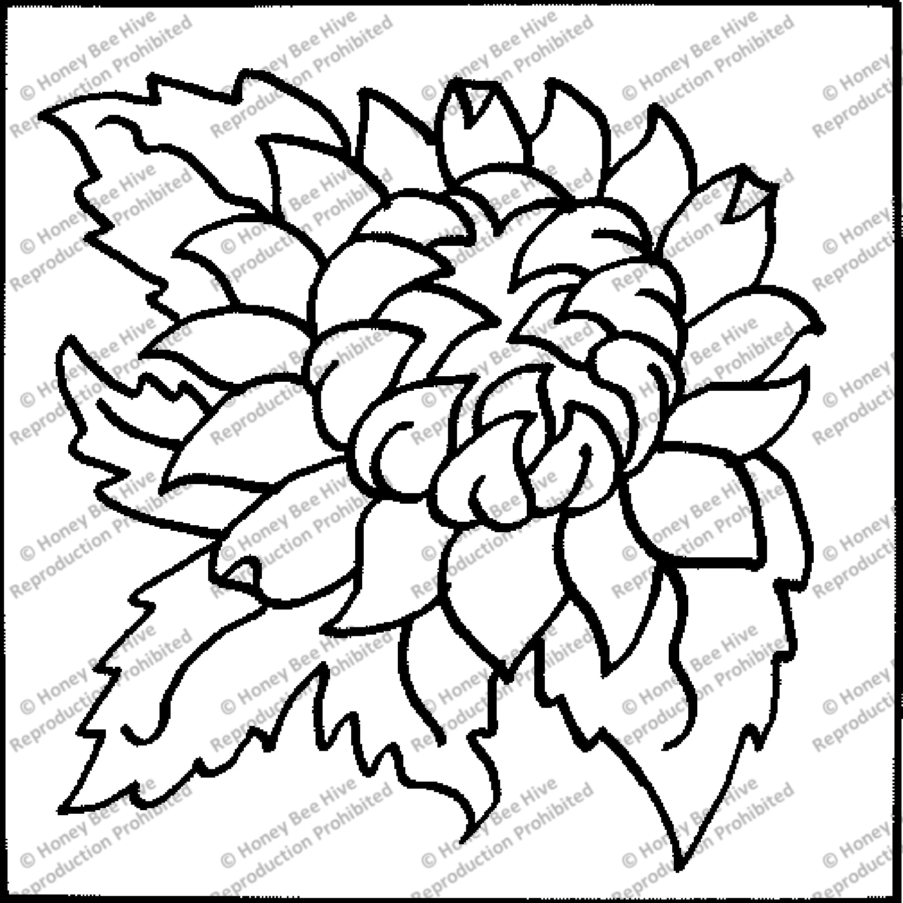 Chrysanthemum, rug hooking pattern