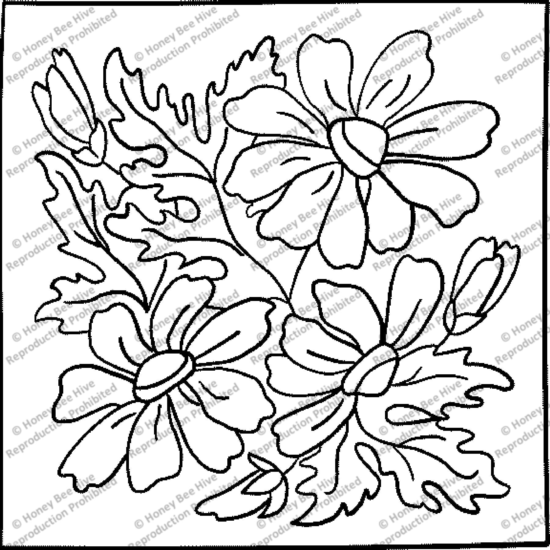 Daisies, rug hooking pattern