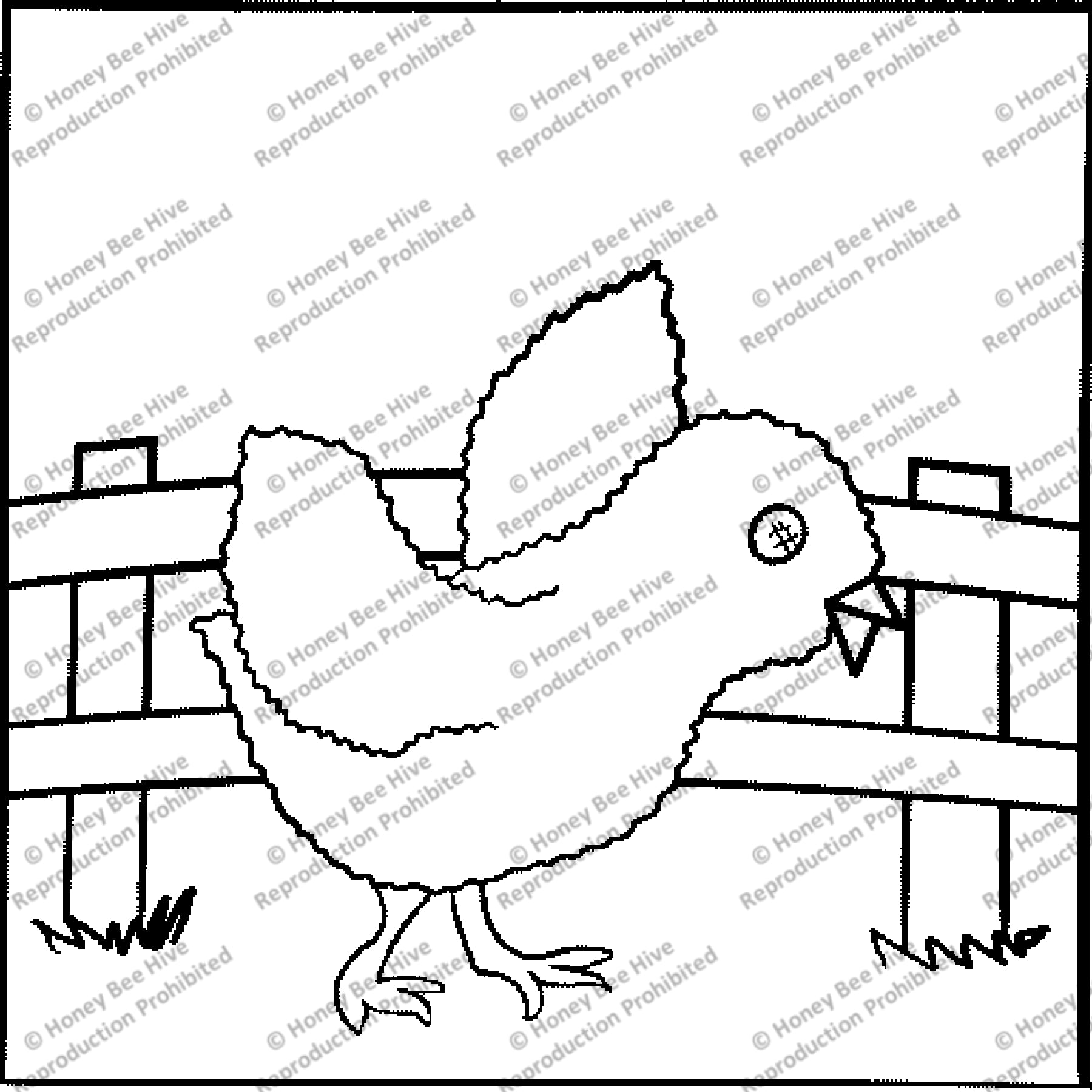 Chickadees, rug hooking pattern