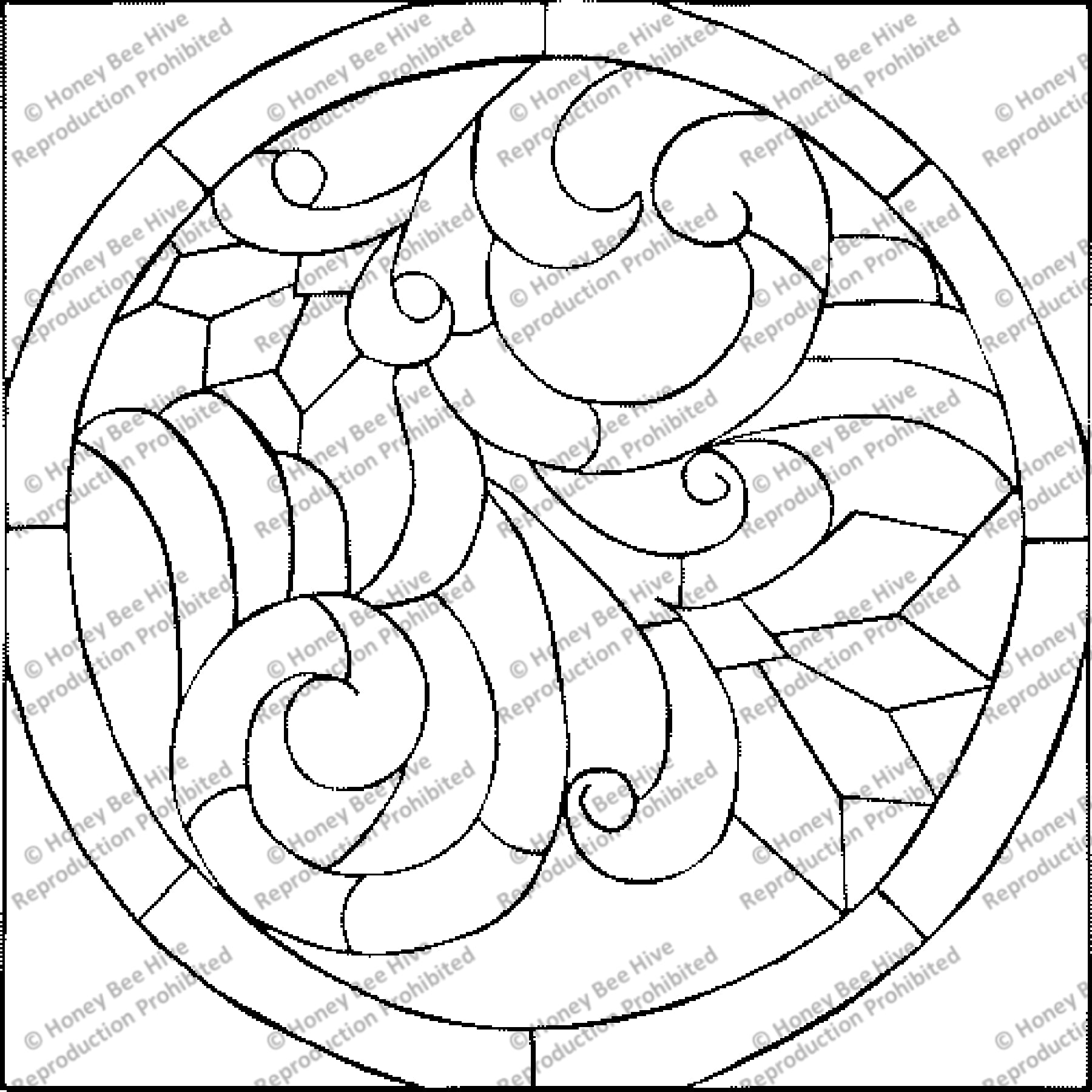 St.Glass Practice, rug hooking pattern