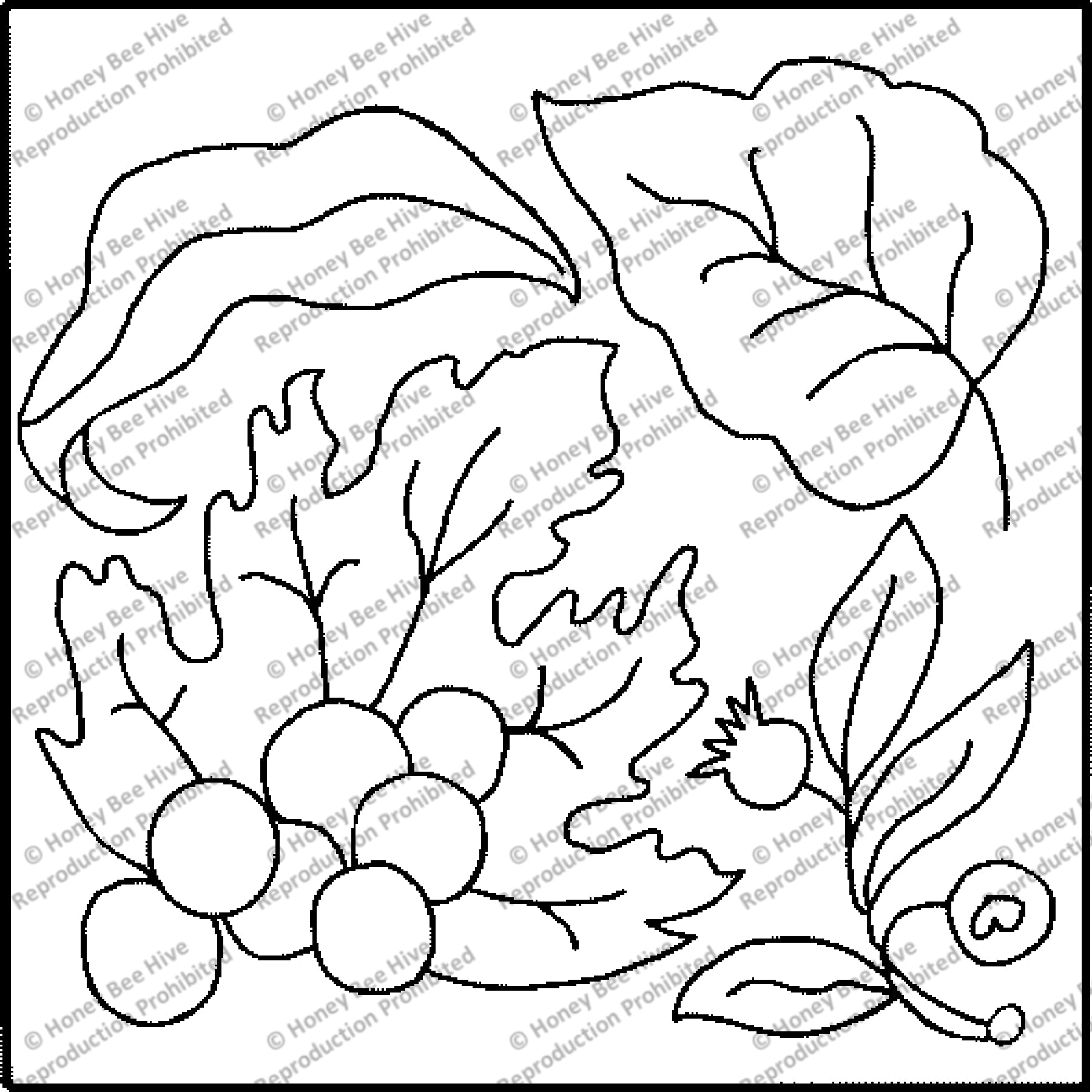 Leaves, rug hooking pattern