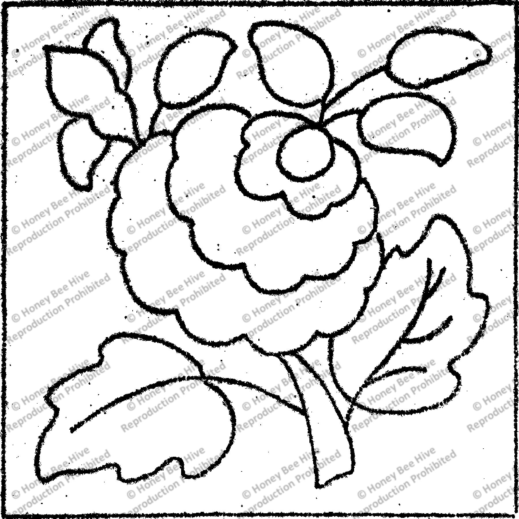 Castleton - Rose, rug hooking pattern