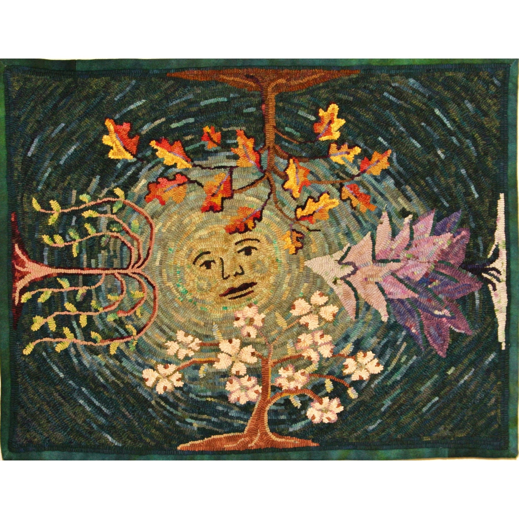 Seasons Rug, rug hooked by Elise Roberts