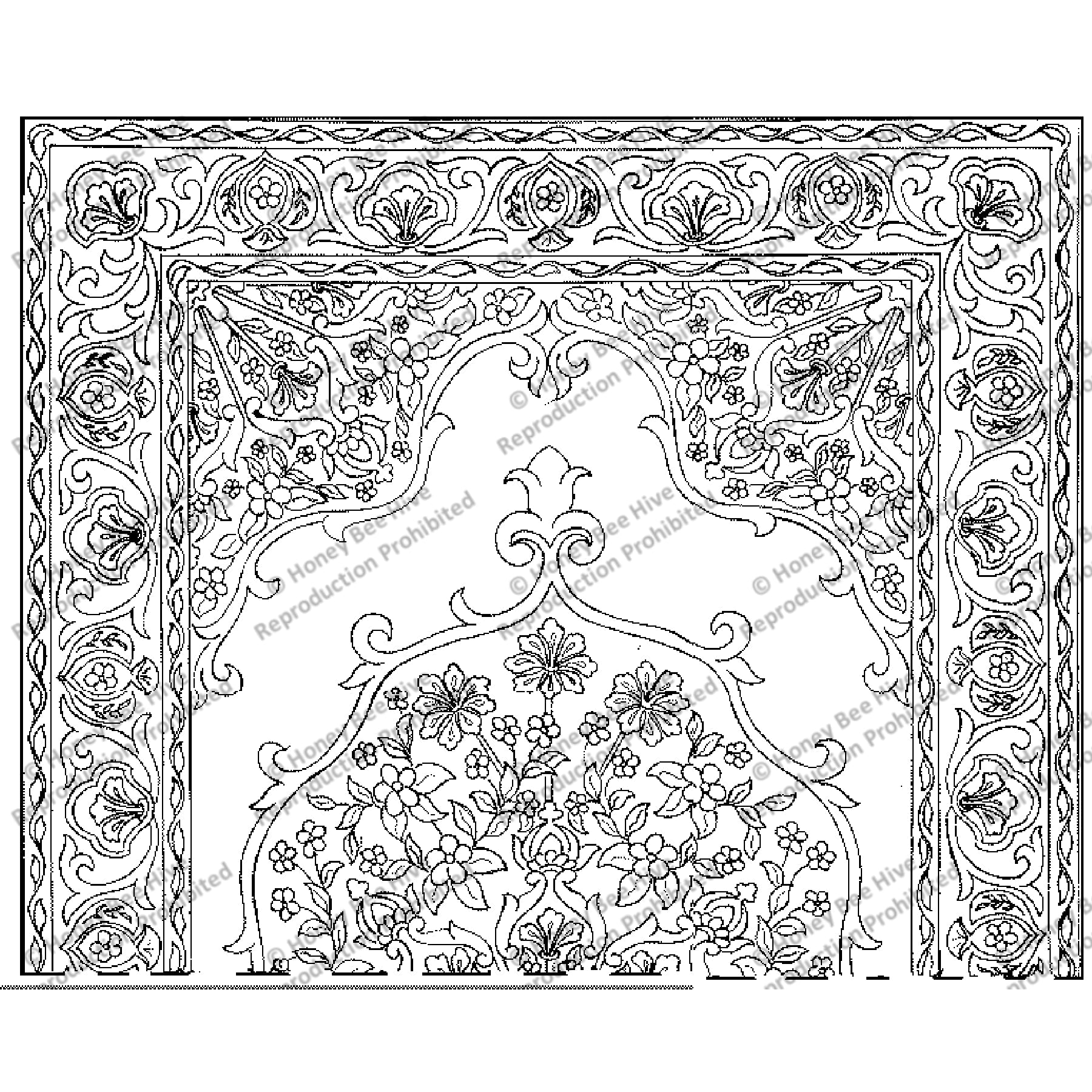 Tabriz, rug hooking pattern