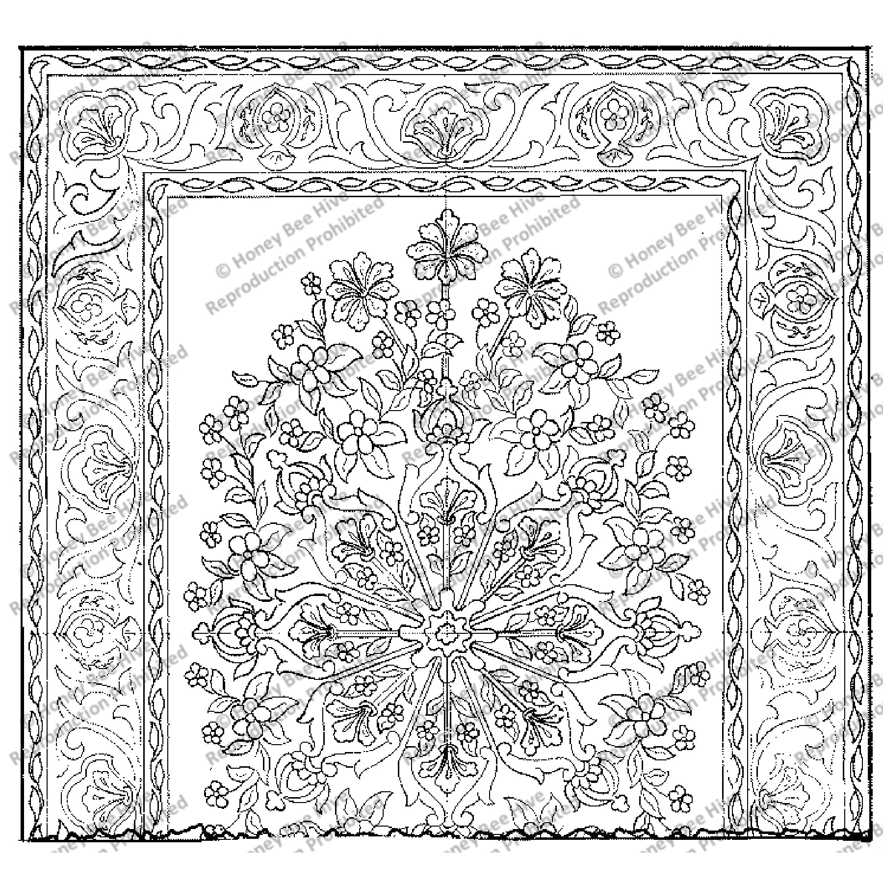 Mini-Tabriz, rug hooking pattern