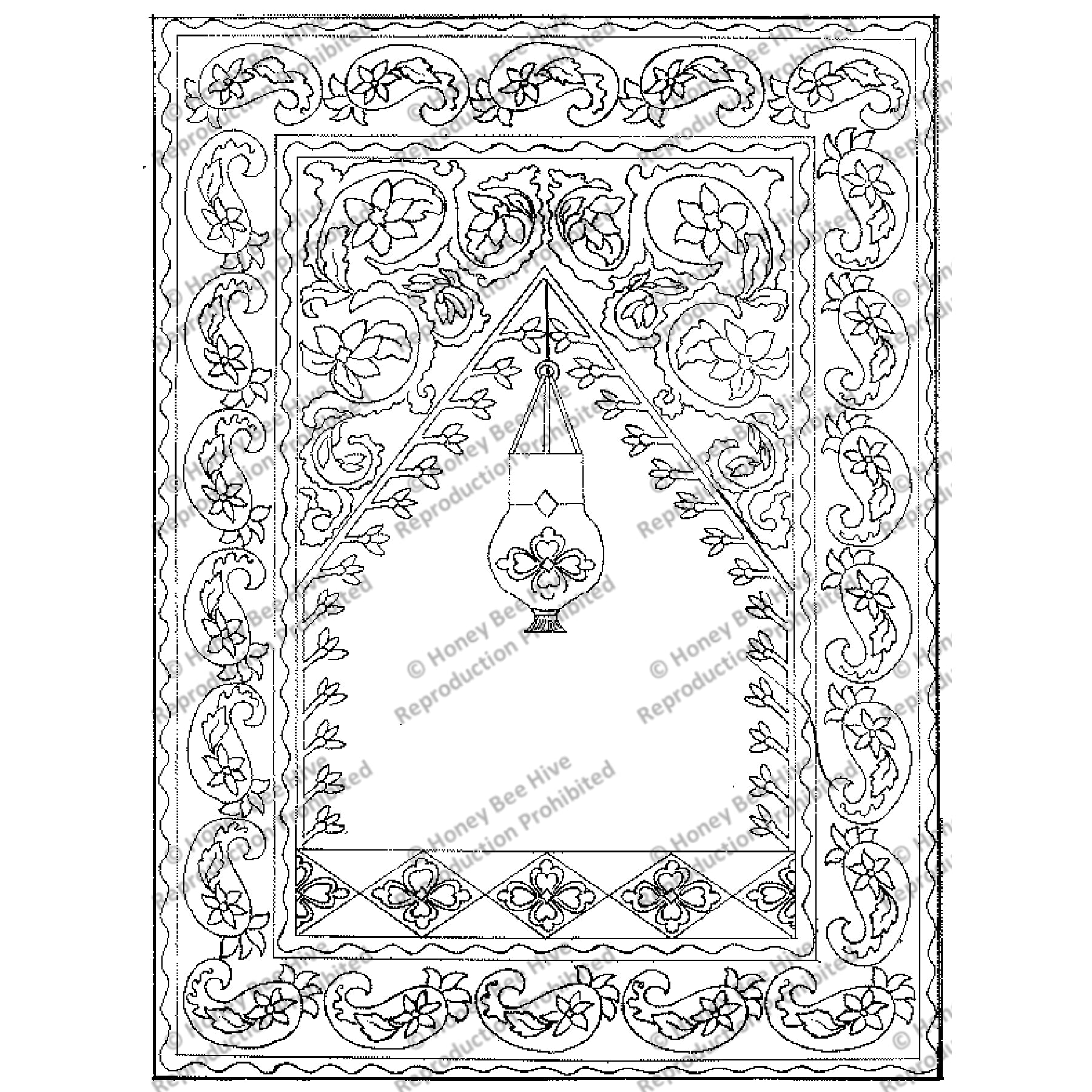 Persian Prayer Rug, rug hooking pattern