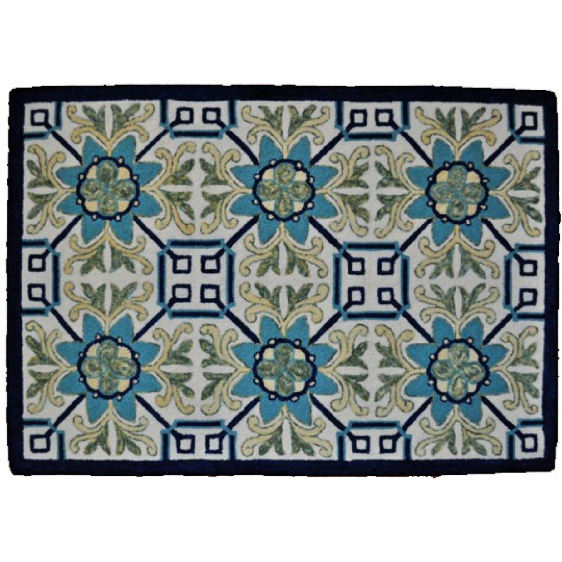 St. Augustine, rug hooked by Karen Krepps