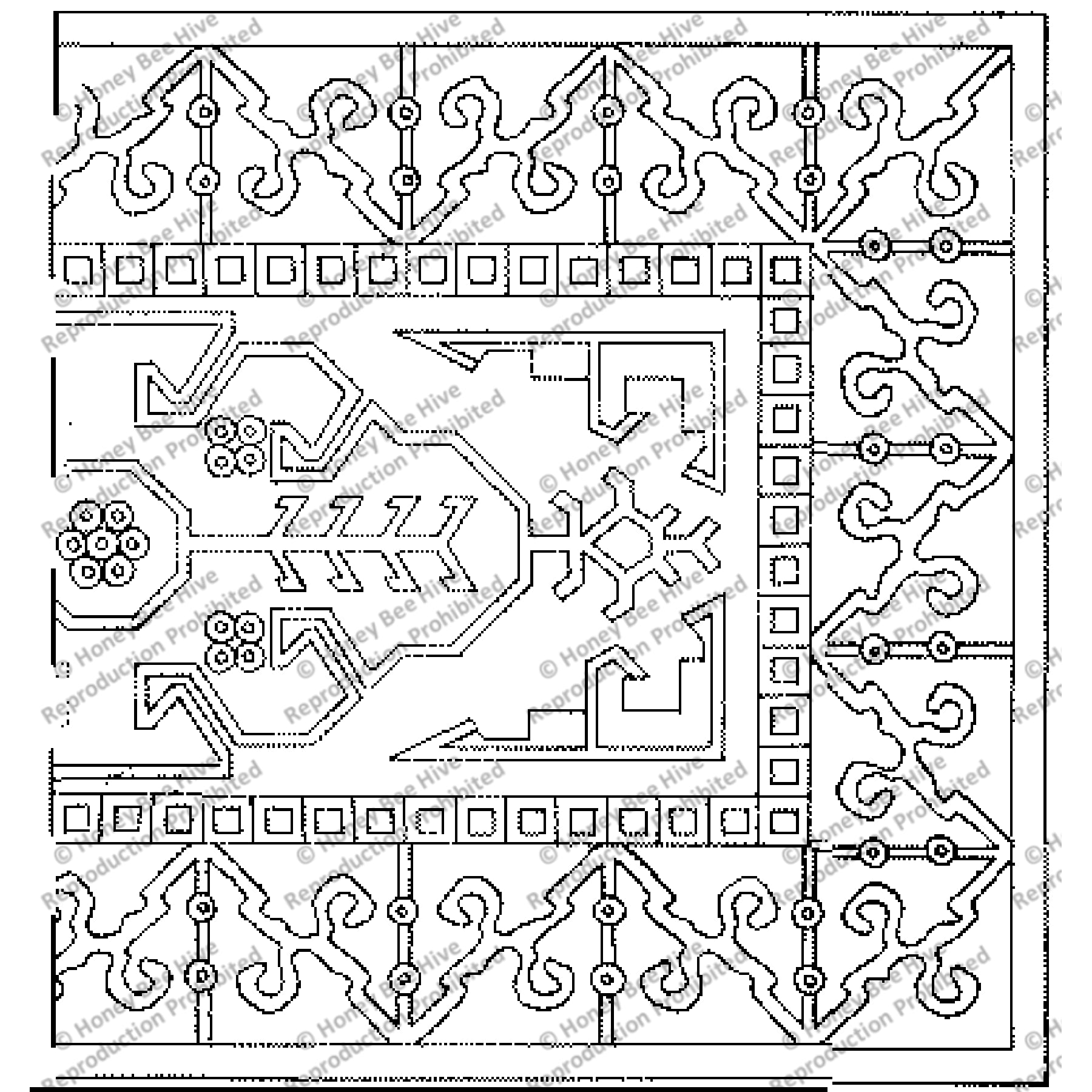 Turkish Primitive, rug hooking pattern