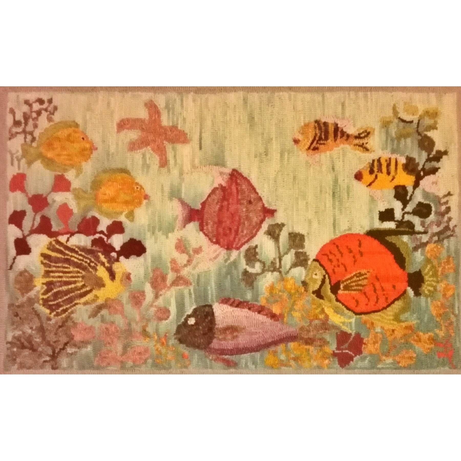 Coral Reef, rug hooked by Yvonne Yowell