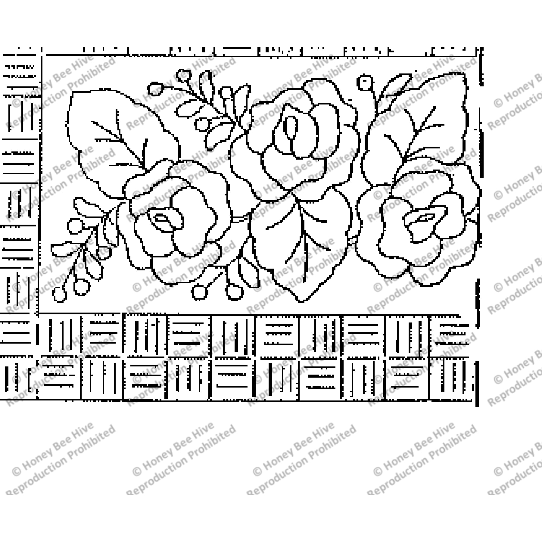 Three Rose Antique, rug hooking pattern