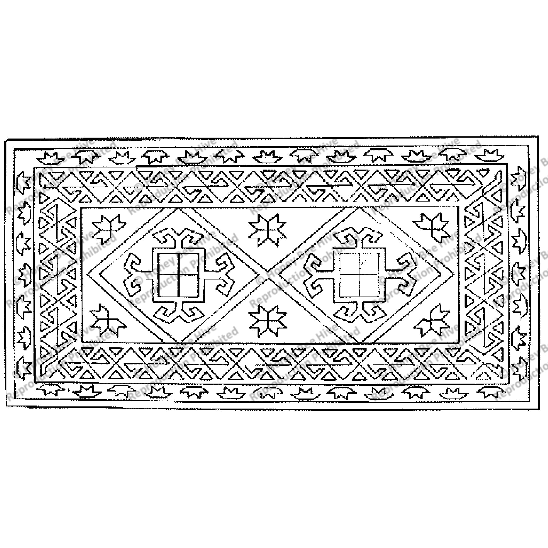 Kazakistan, rug hooking pattern