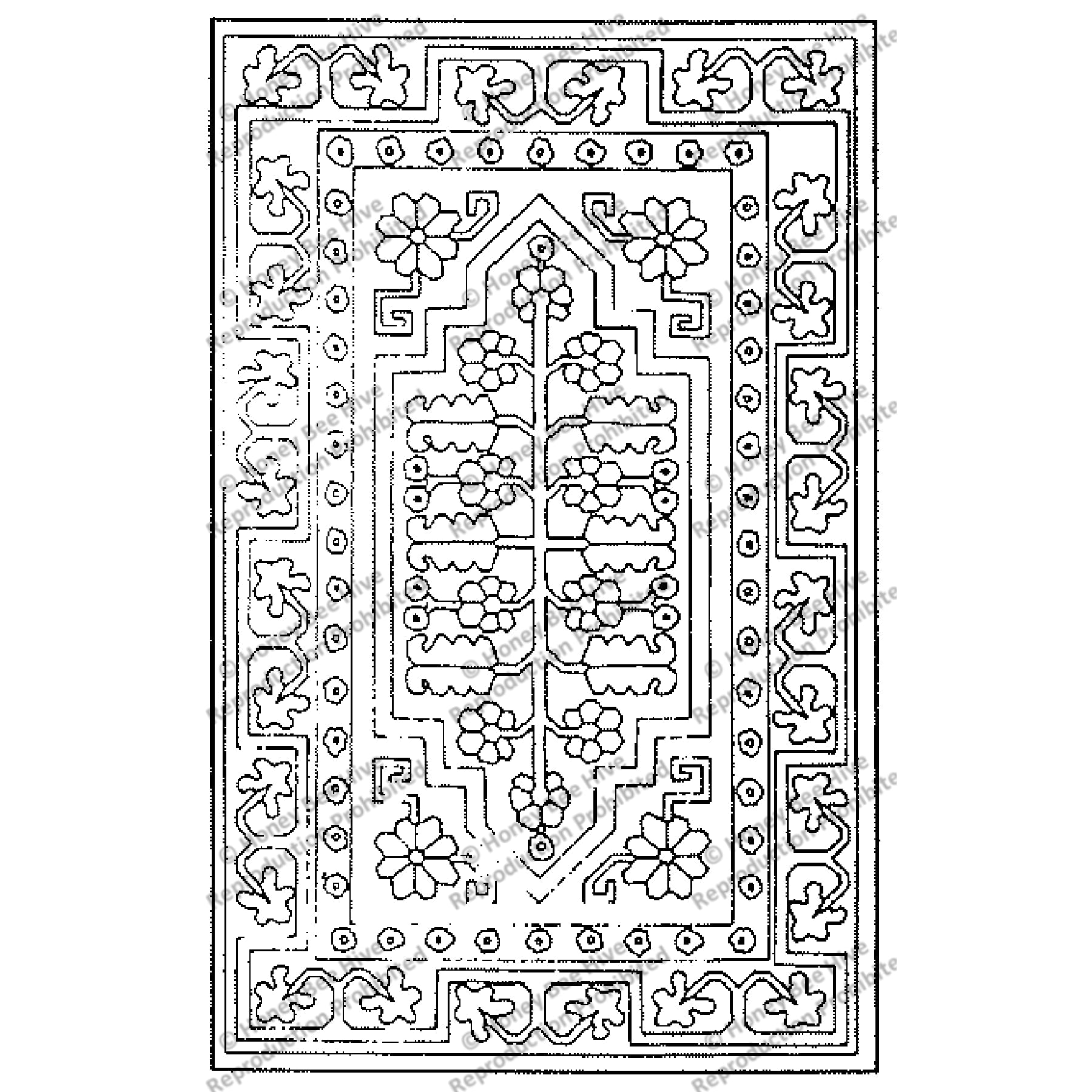 Khotan (Wide Cut), rug hooking pattern