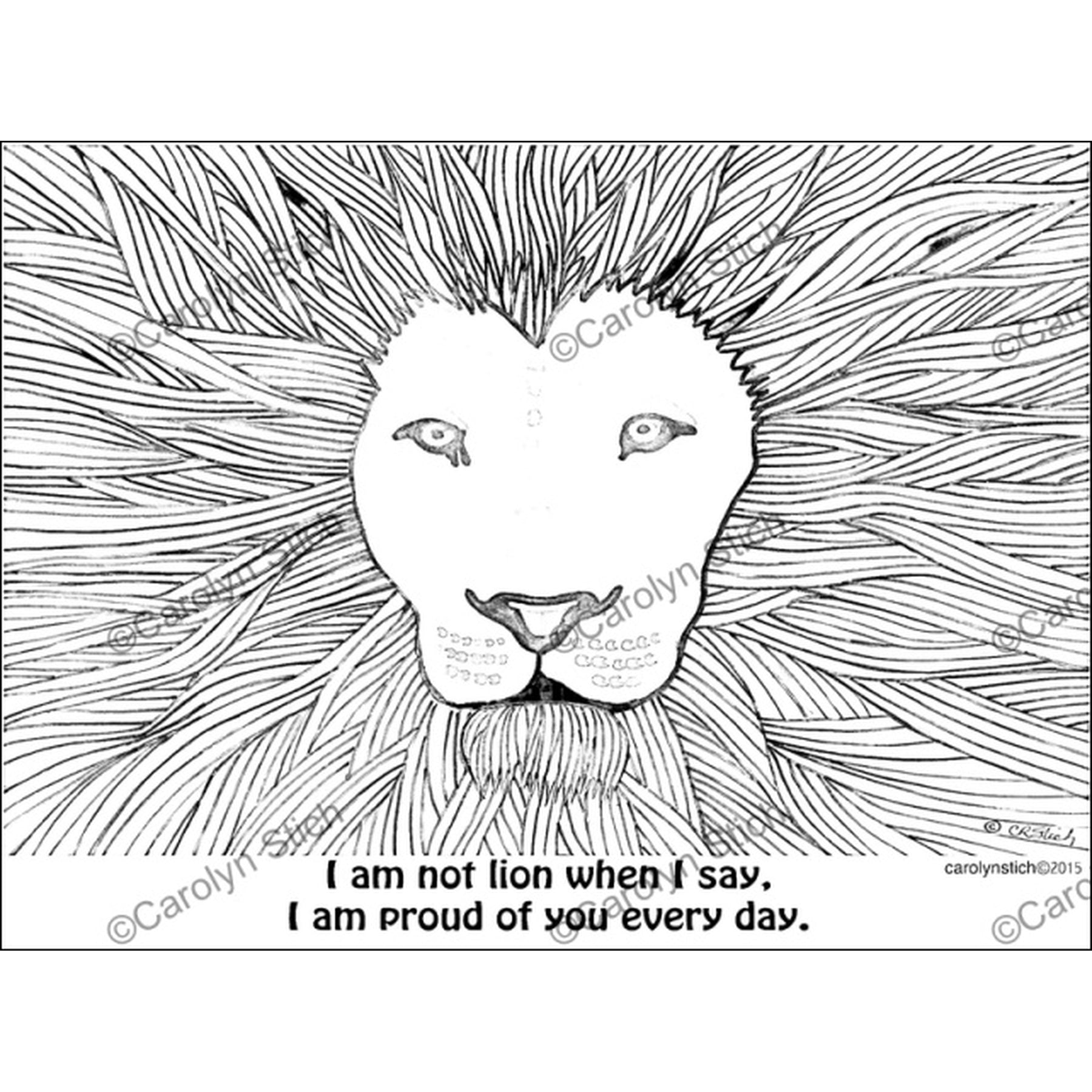I am not Lion, rug hooking pattern