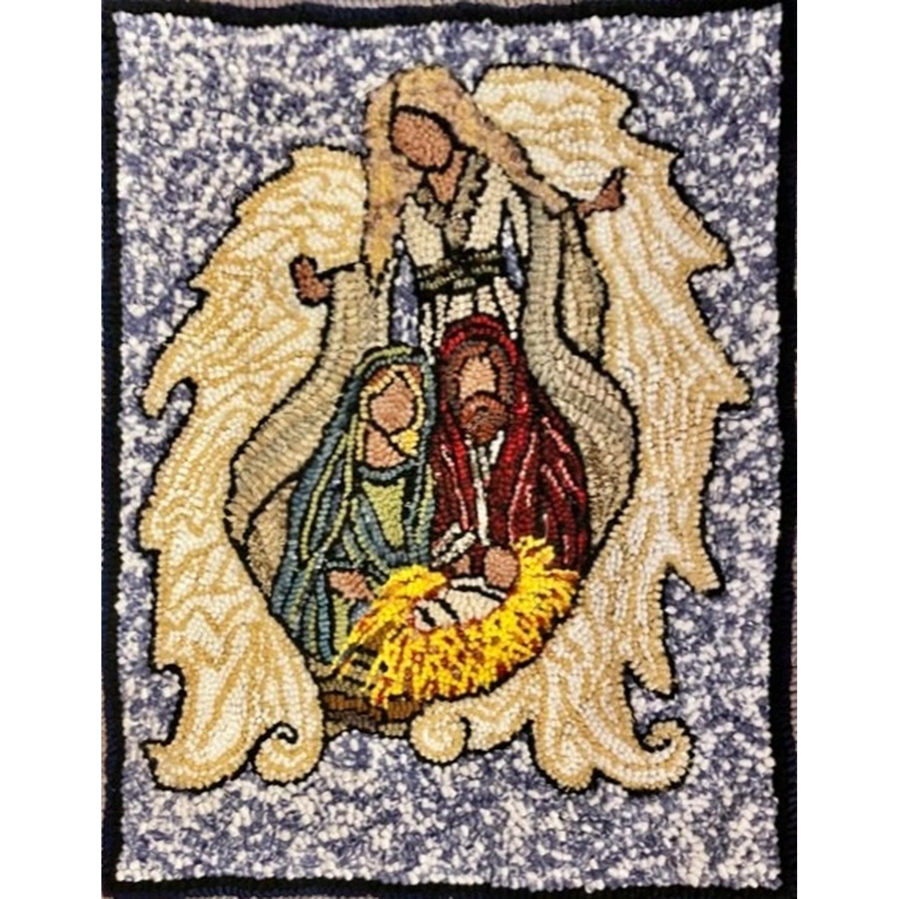 Holy Embrace, rug hooked by Susan Armusik