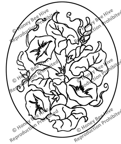 P554: Morning Glories, Designed by Pearl McGown & Jane McGown Flynn