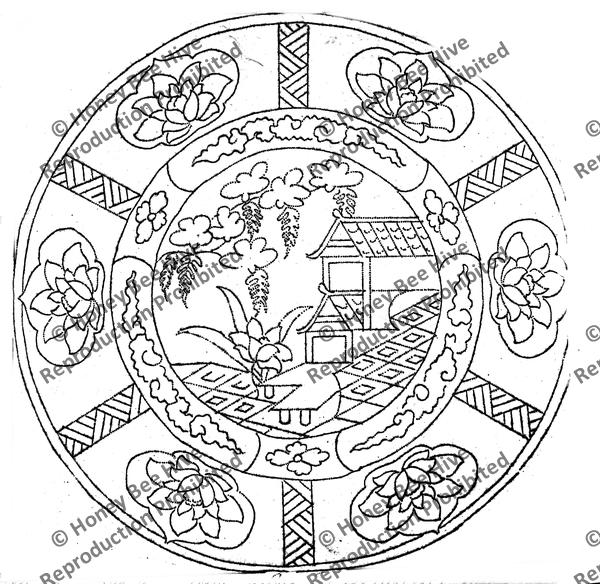 P605: Tea House Plate, Offered by Honey Bee Hive