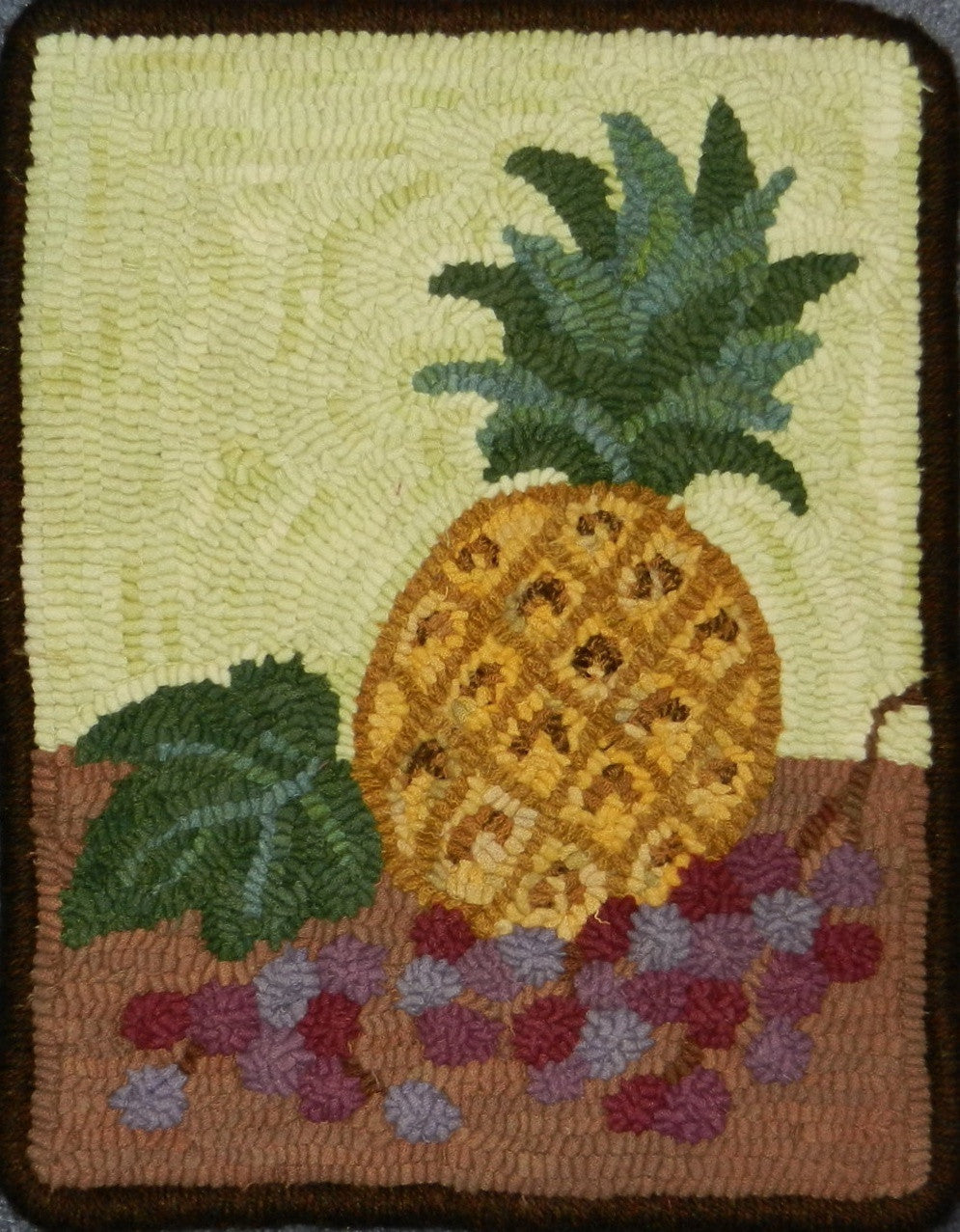 P624: Pineapple Still Life, Hooked by Carolyn Cooke