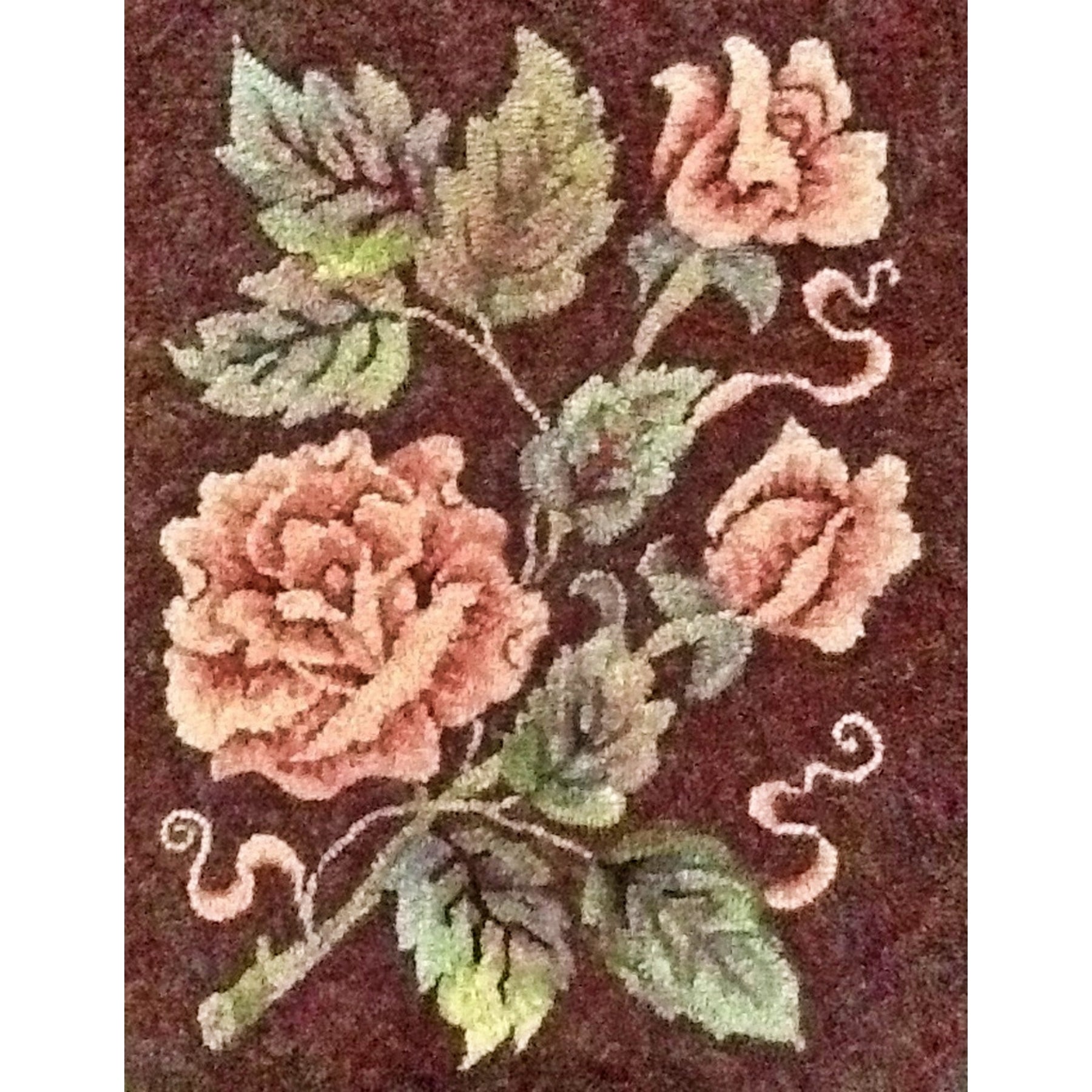 Roses, rug hooked by Sherry Chandler